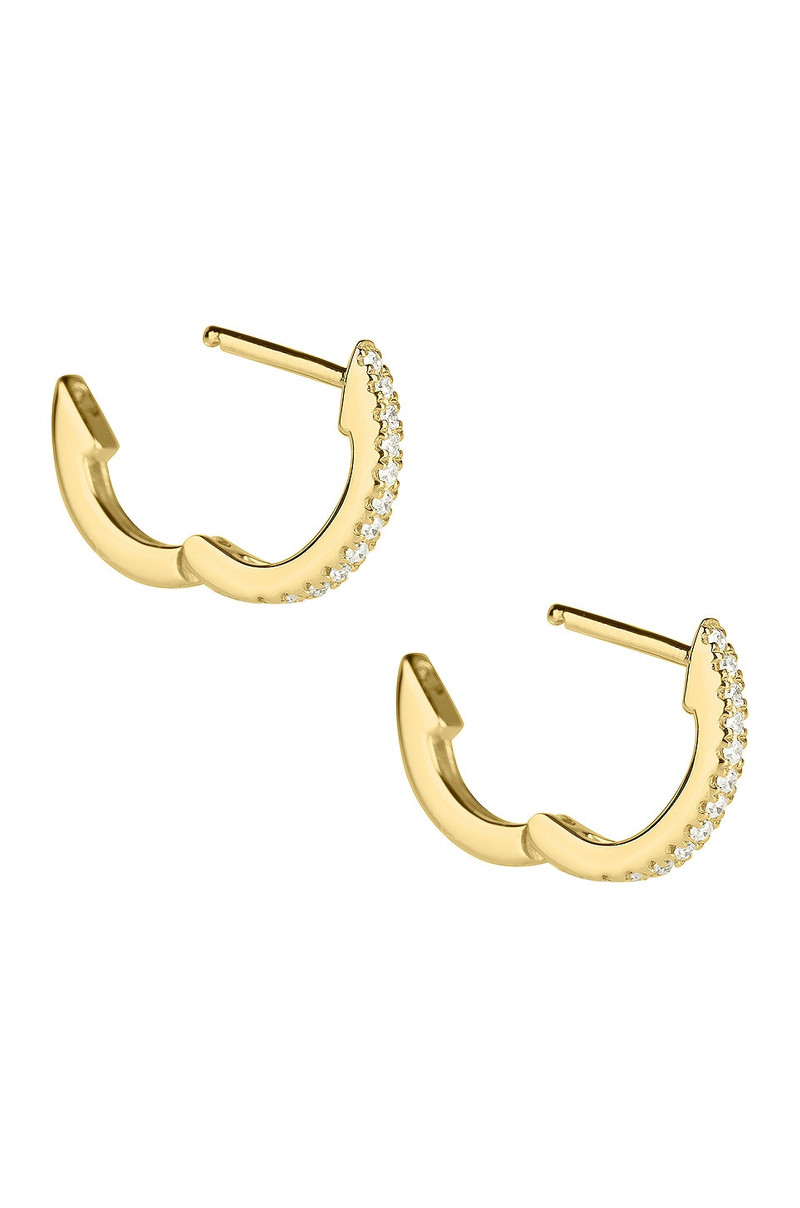 STONE AND STRAND White Diamond Pave Huggie Earrings outlook