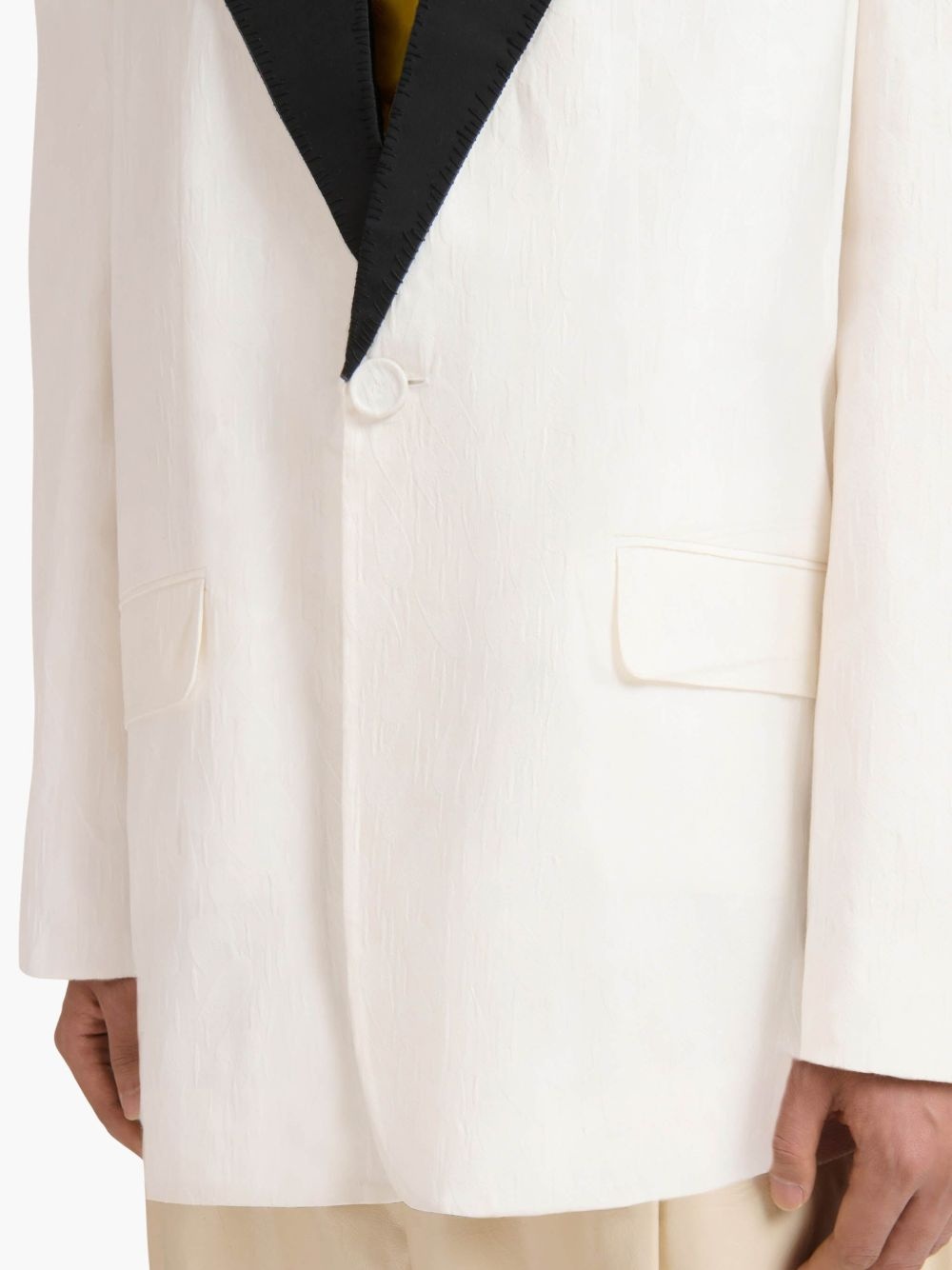 contrasting-collar blazer - 6