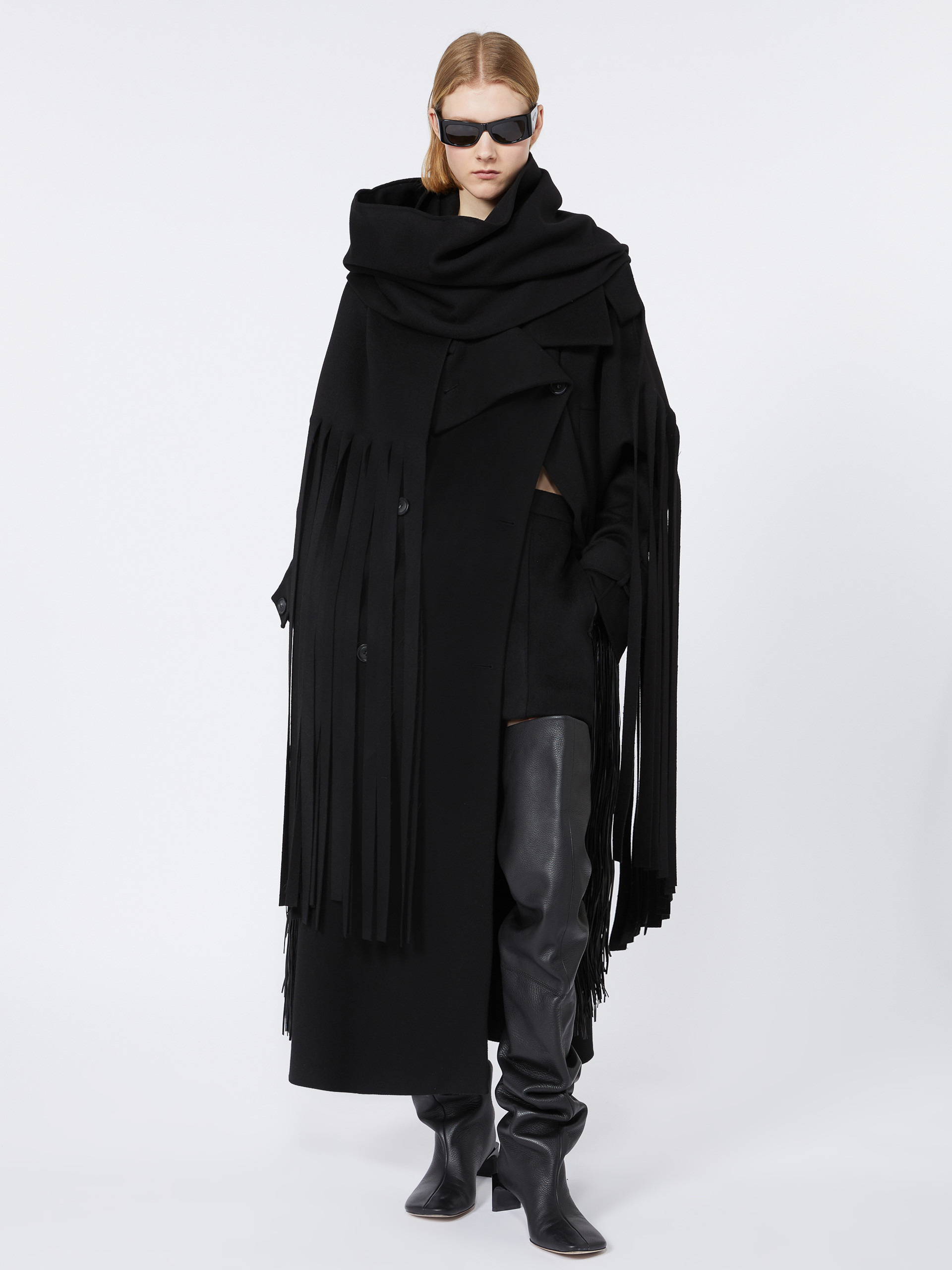 AVOCADO Long fringed scarf - RUNWAY - 3