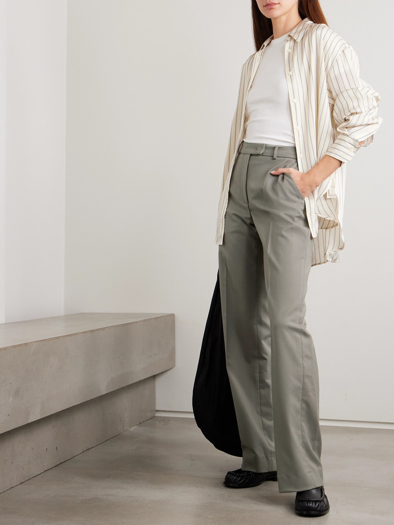 The Frankie Shop Lenora Pleated Twill Straight-leg Pants outlook