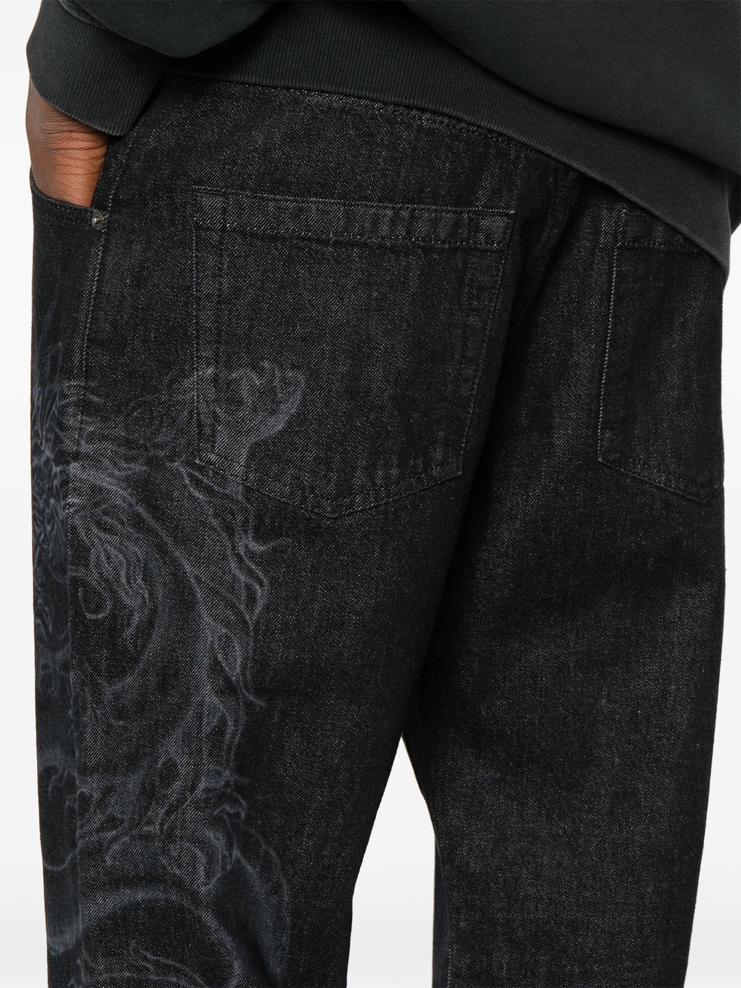 Dragon Laser Straight Denim Pants - 5