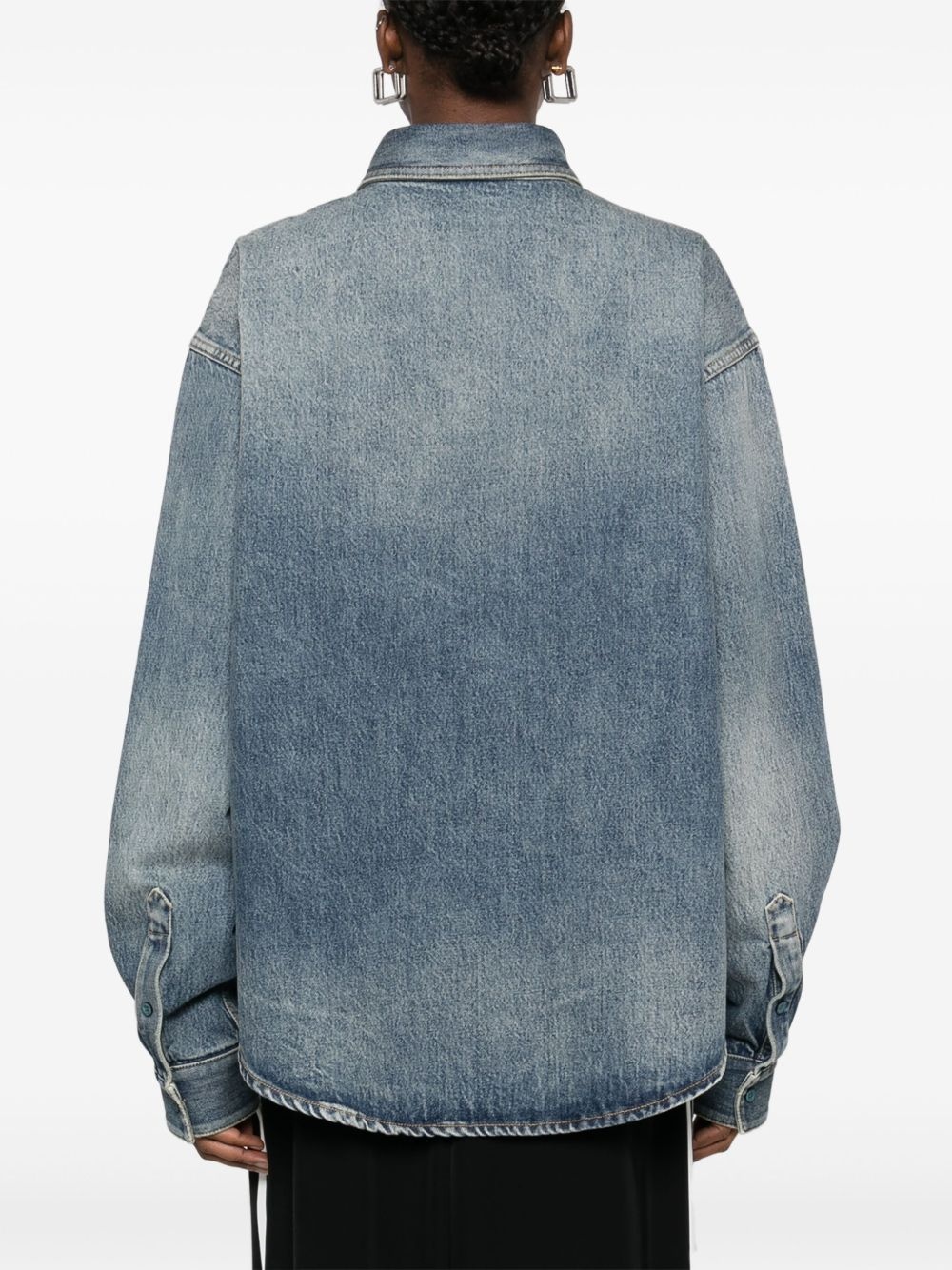 Balenciaga Women Denim Cotton Shirt - 4