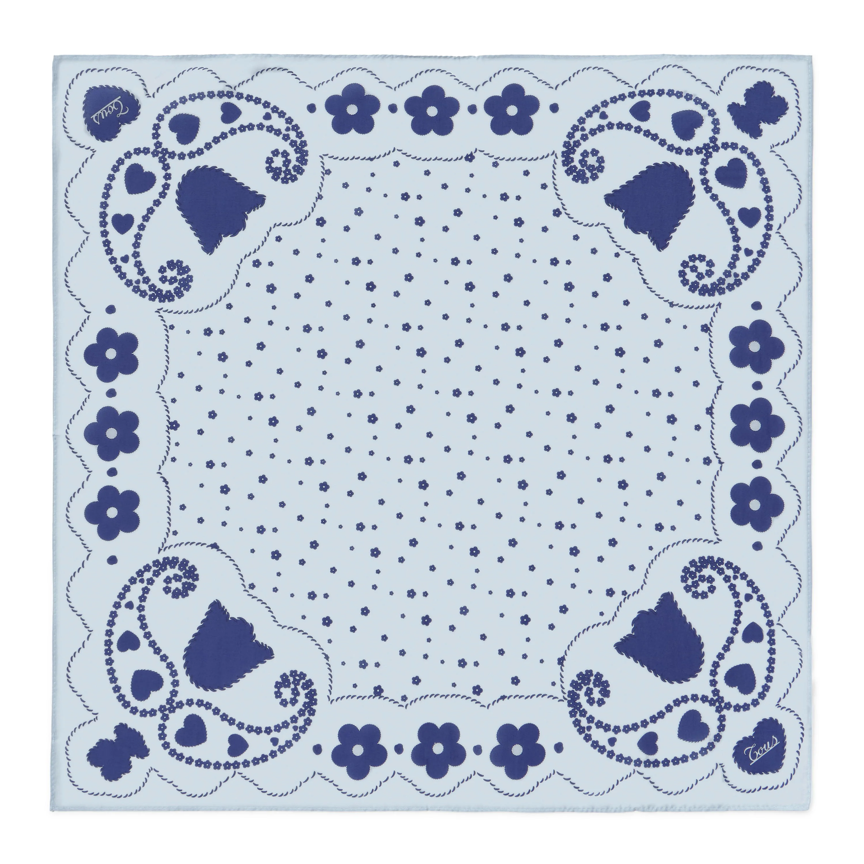 Square sky blue Scarf TOUS Motifs Paisley - 1