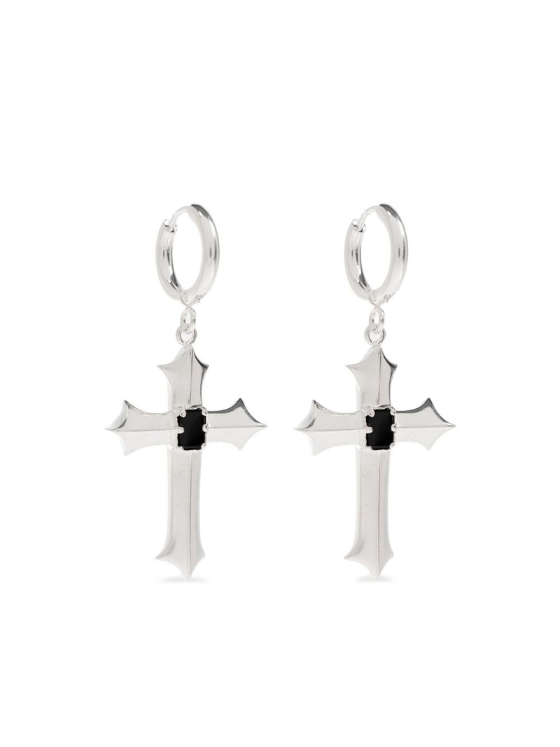 cross-pendant hoop earrings 1