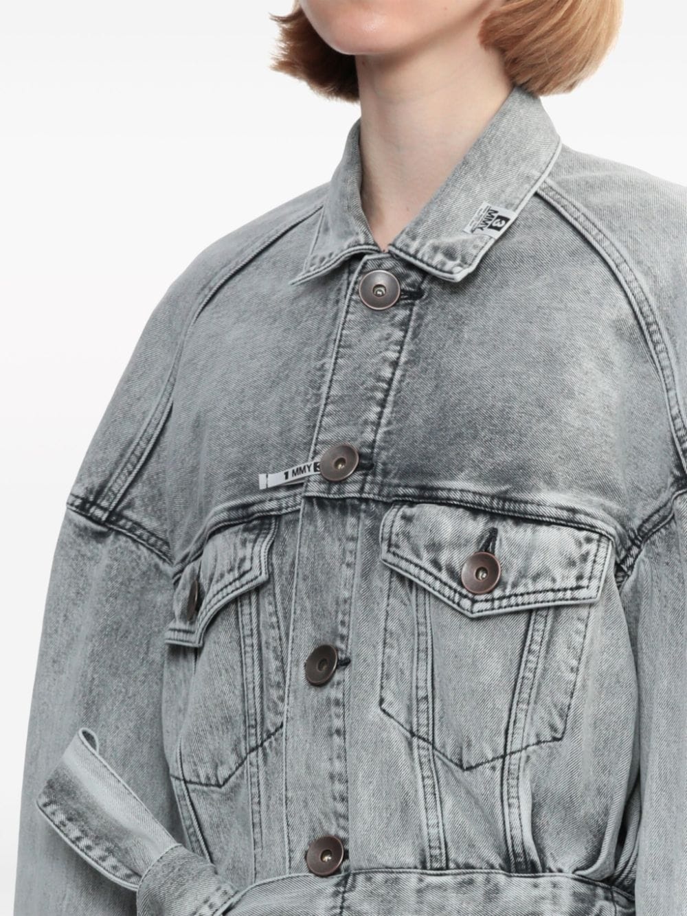 Cache-Coeur belted denim jacket - 5