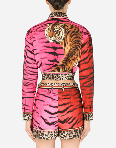 Dolce & Gabbana Tiger-print poplin shirt outlook