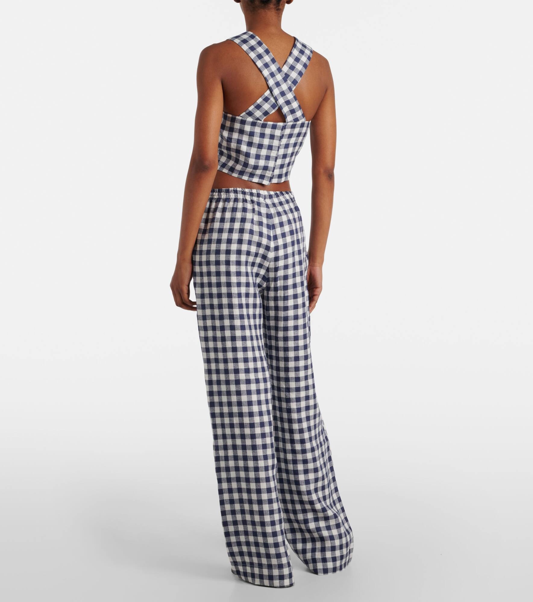 Cozumel gingham linen crop top - 3