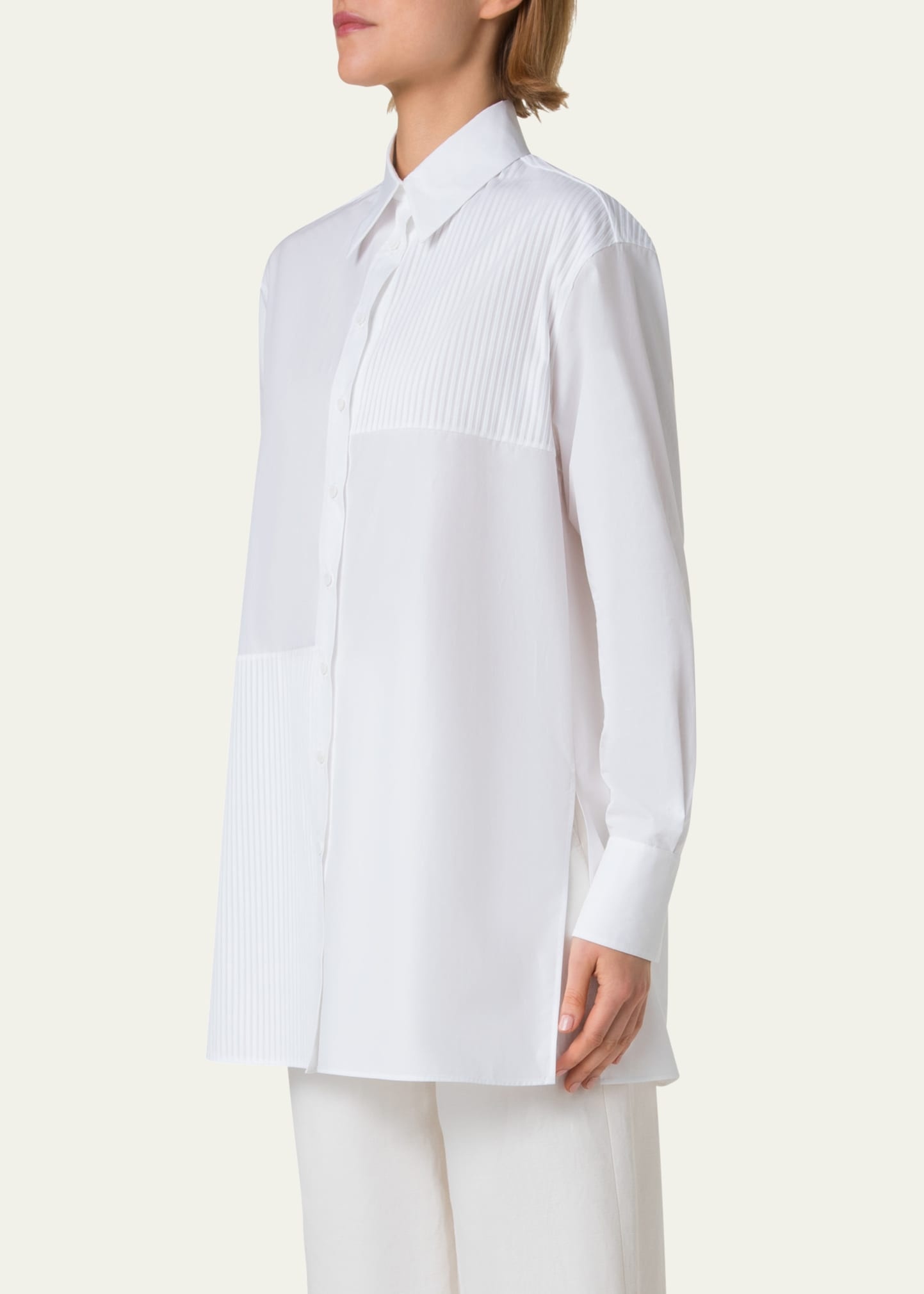 Textured Cotton Voile Oversized Shirt - 4