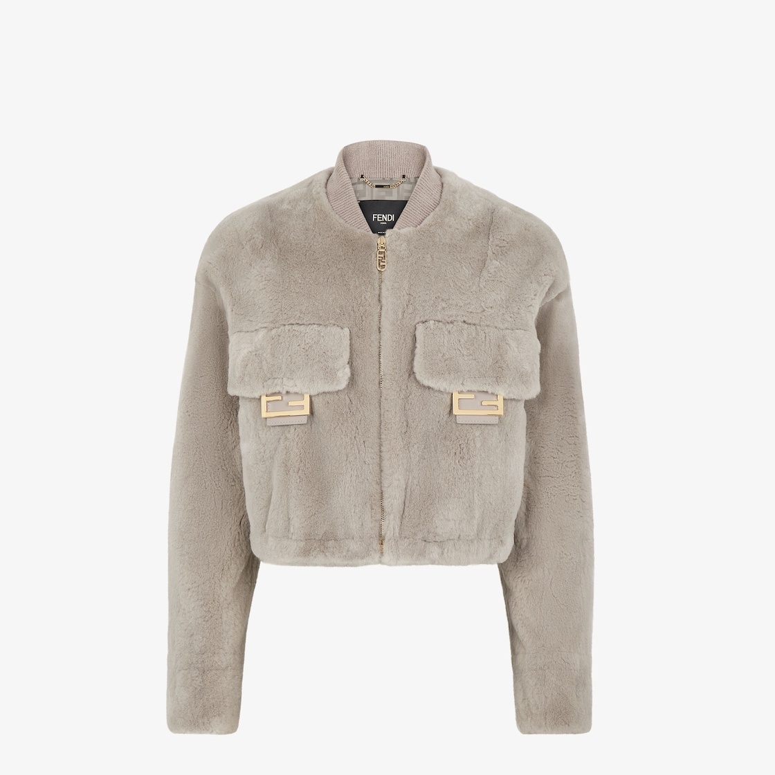 Dove gray nylon and mink jacket - 1