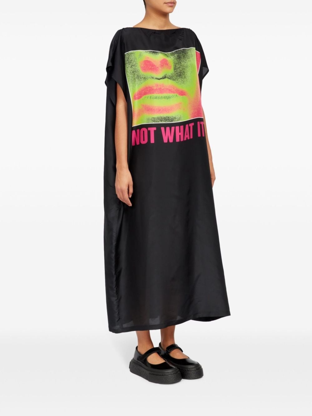 silk T-shirt maxi dress - 3