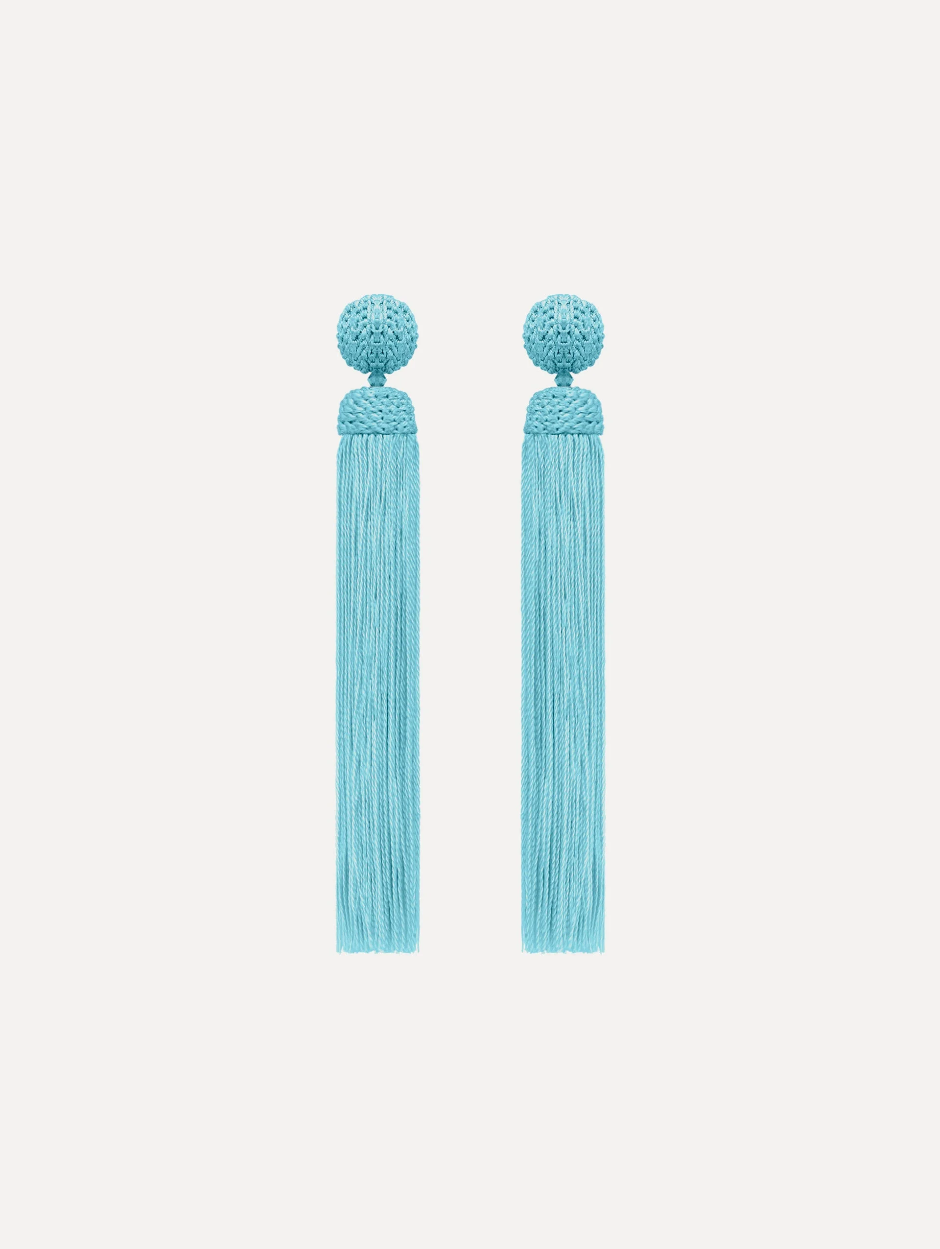 SILK ROPE TASSEL CLIP-ON EARRINGS - 1