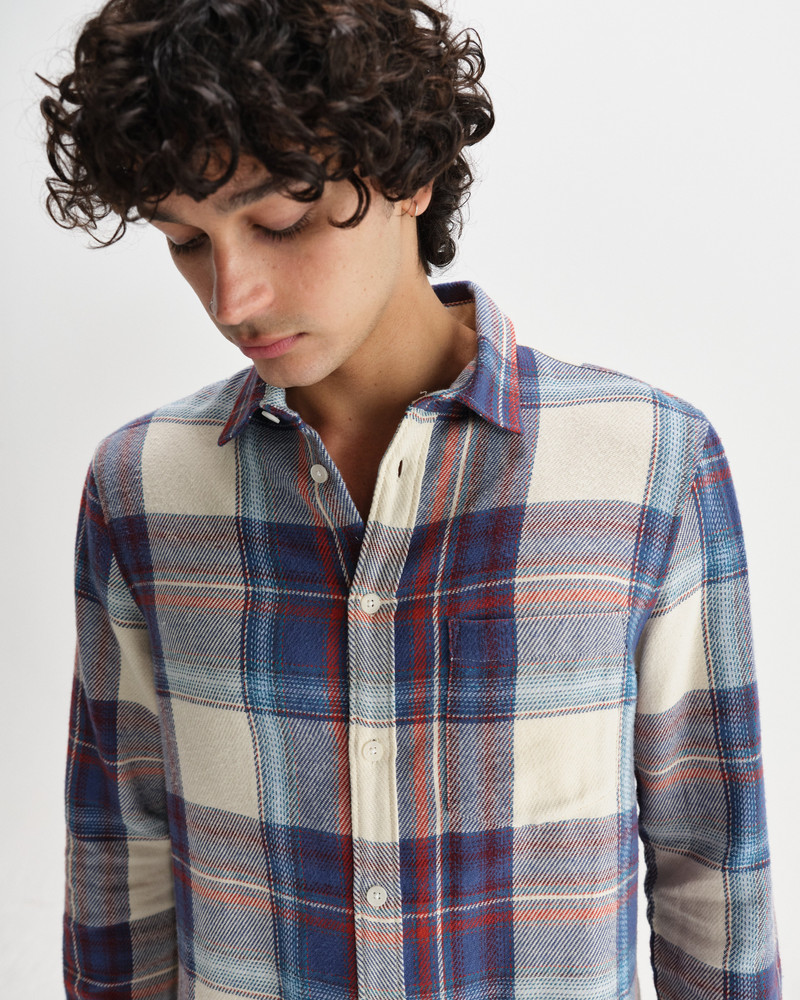 Shelly - Blue And Multicolour Check Flannel Shirt 4