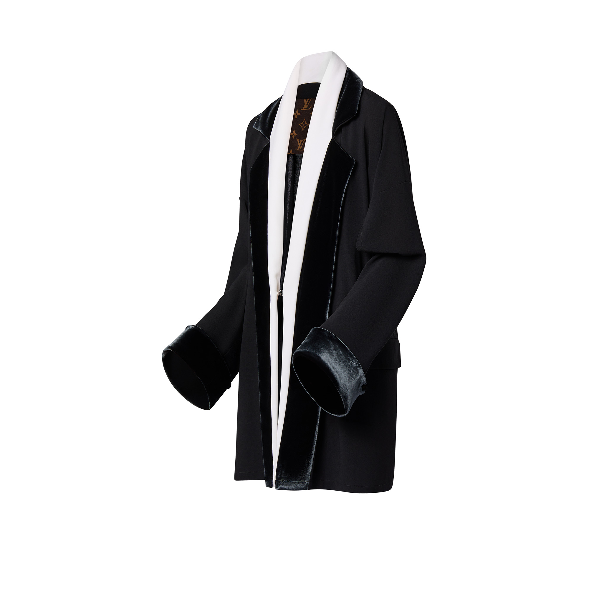 Velvet Trim Robe Jacket - 2