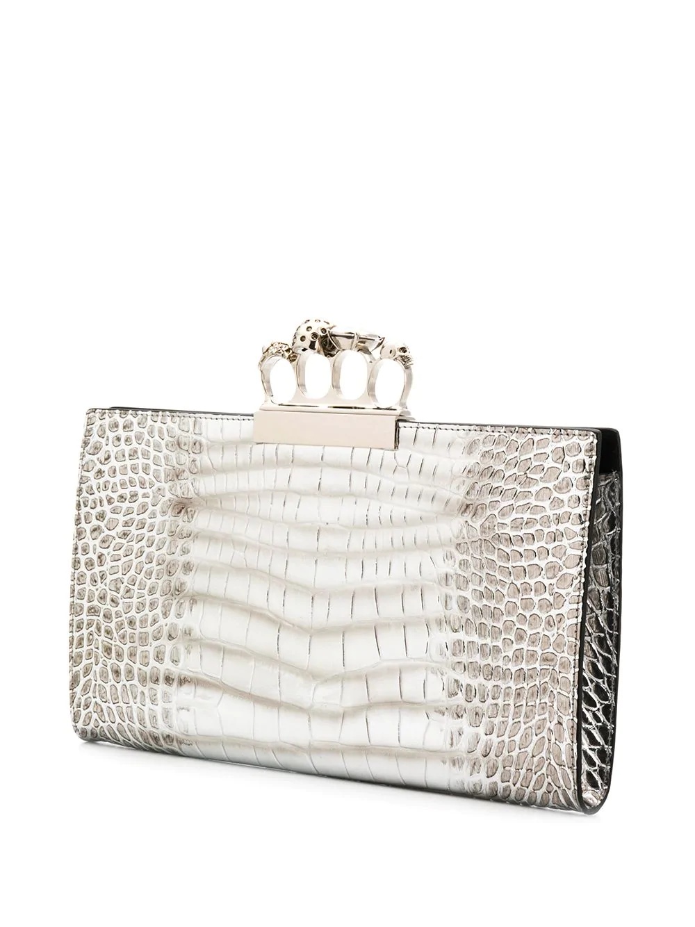 crocodile-effect clutch bag - 3