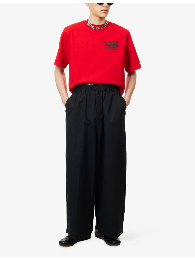 WILLY CHAVARRIA Fashion Services Graphic Text Cotton-Jersey T-Shirt outlook