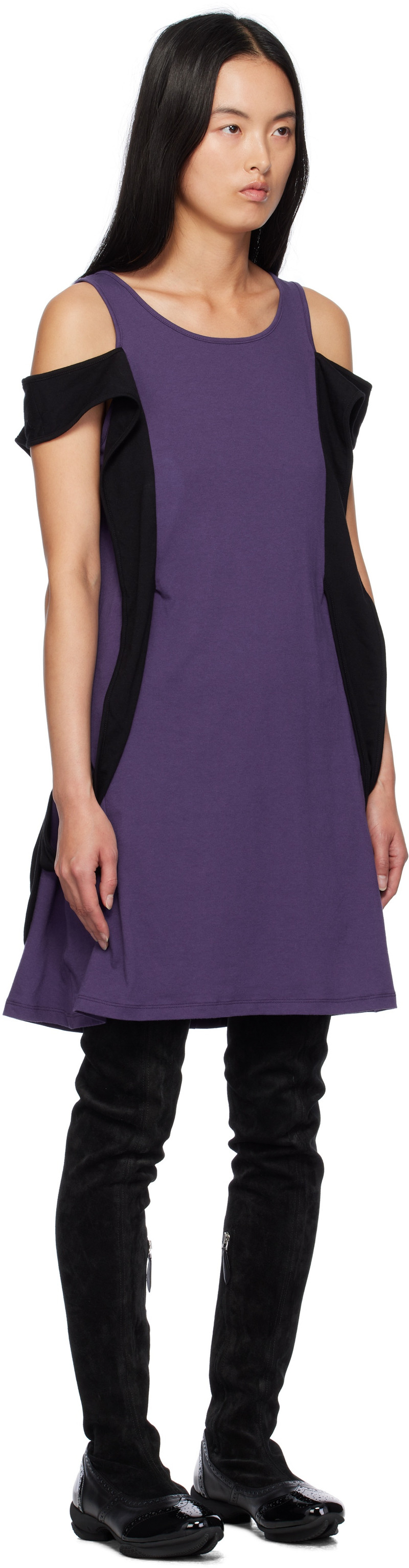 VeniceW Purple & Black Backpack Minidress outlook