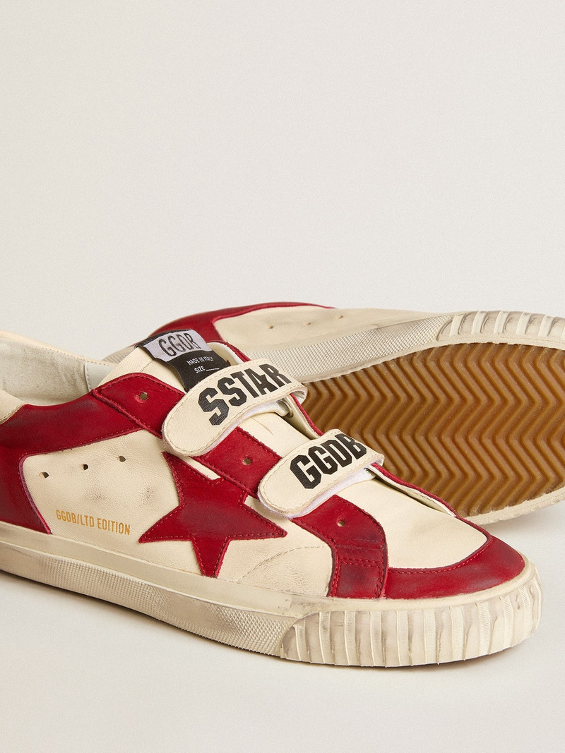 Old School in nappa with red nubuck star and nappa heel tab 3