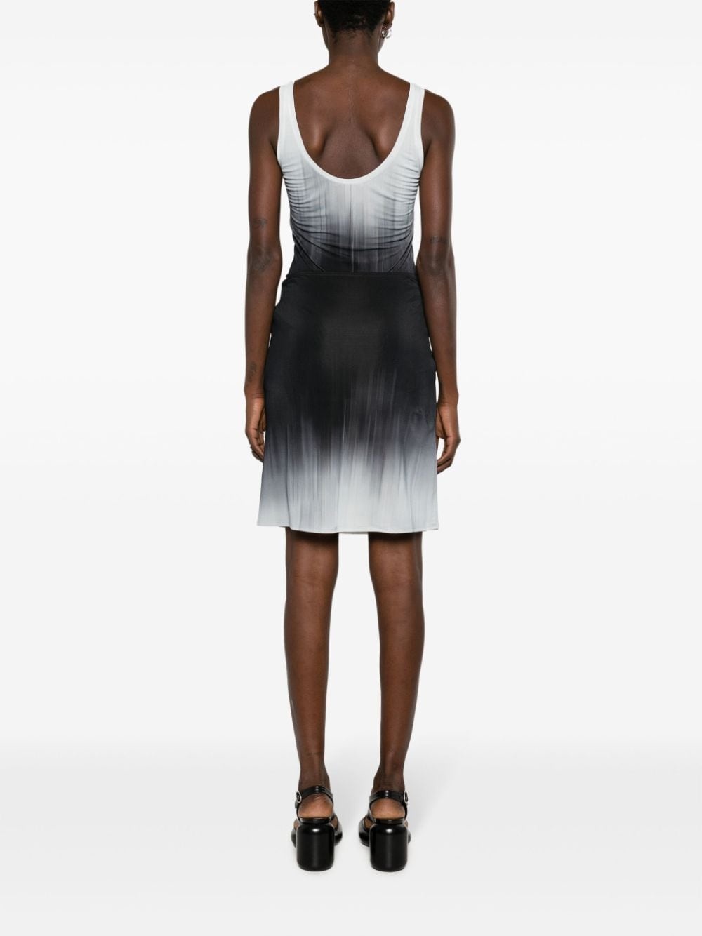 faded-effect detachable-panel dress - 4