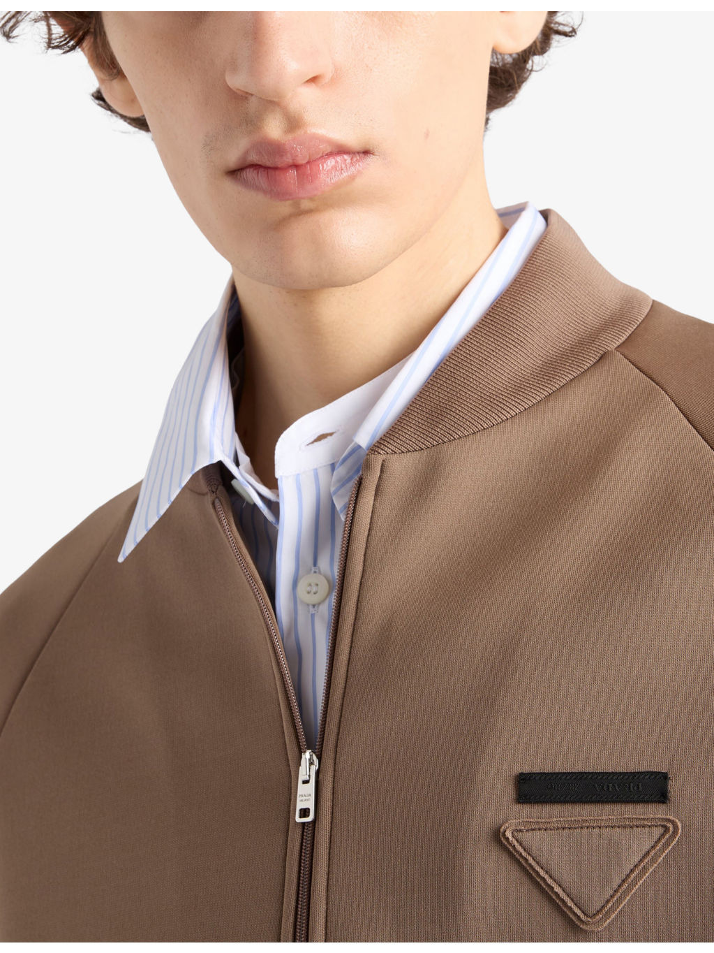 Brand-Patch Stretch-Woven Bomber Jacket - 5