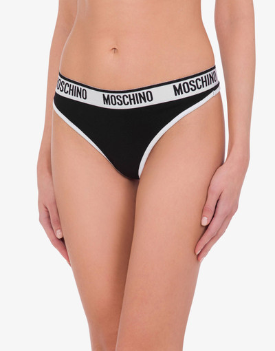 Moschino BLACK & WHITE STRETCH JERSEY THONG outlook