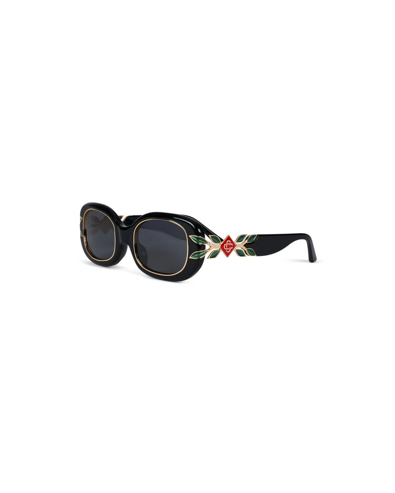 Black & Gold Laurel Sunglasses | Casablanca Paris 1
