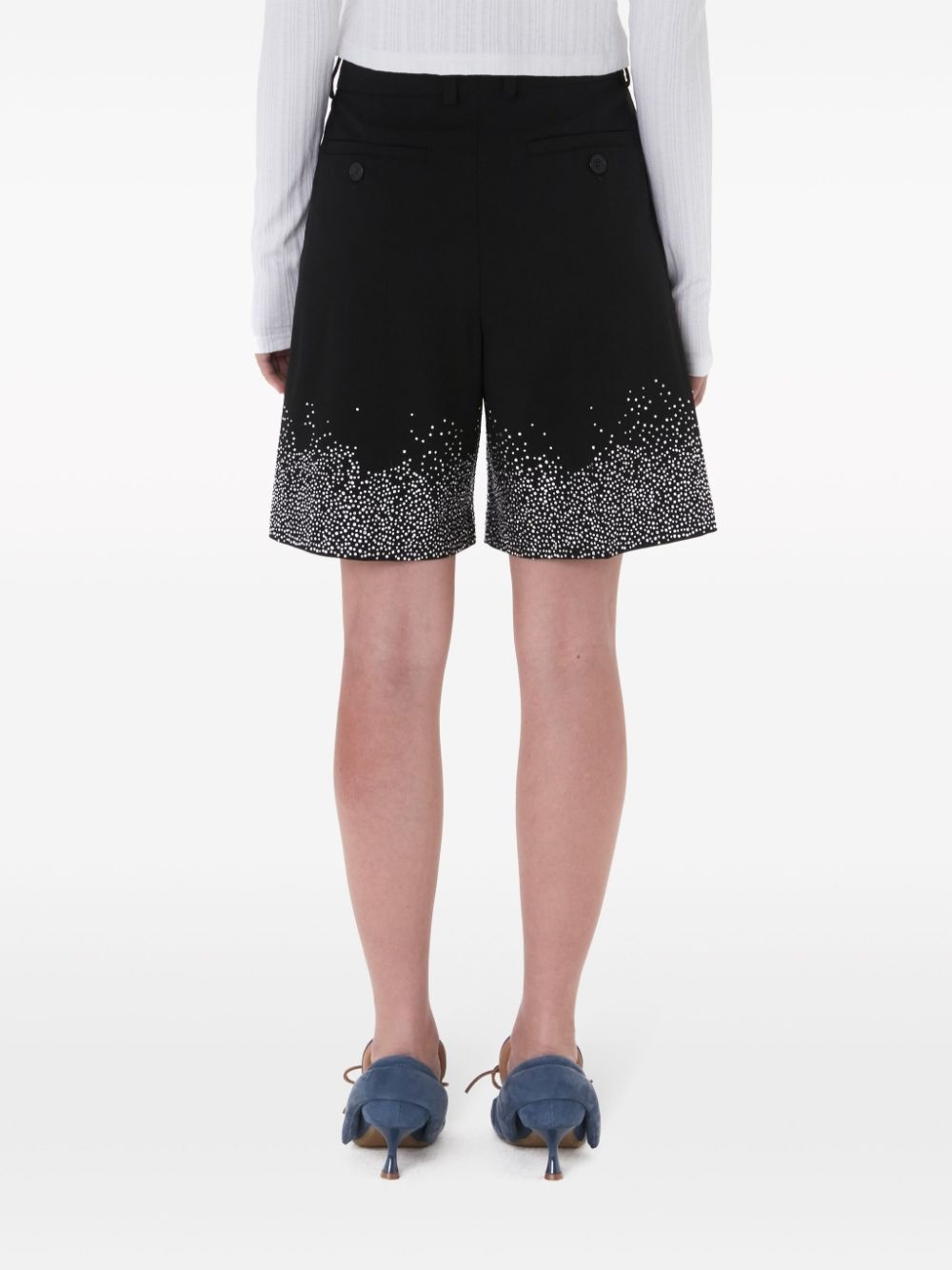 crystal-embellished tailored shorts - 4