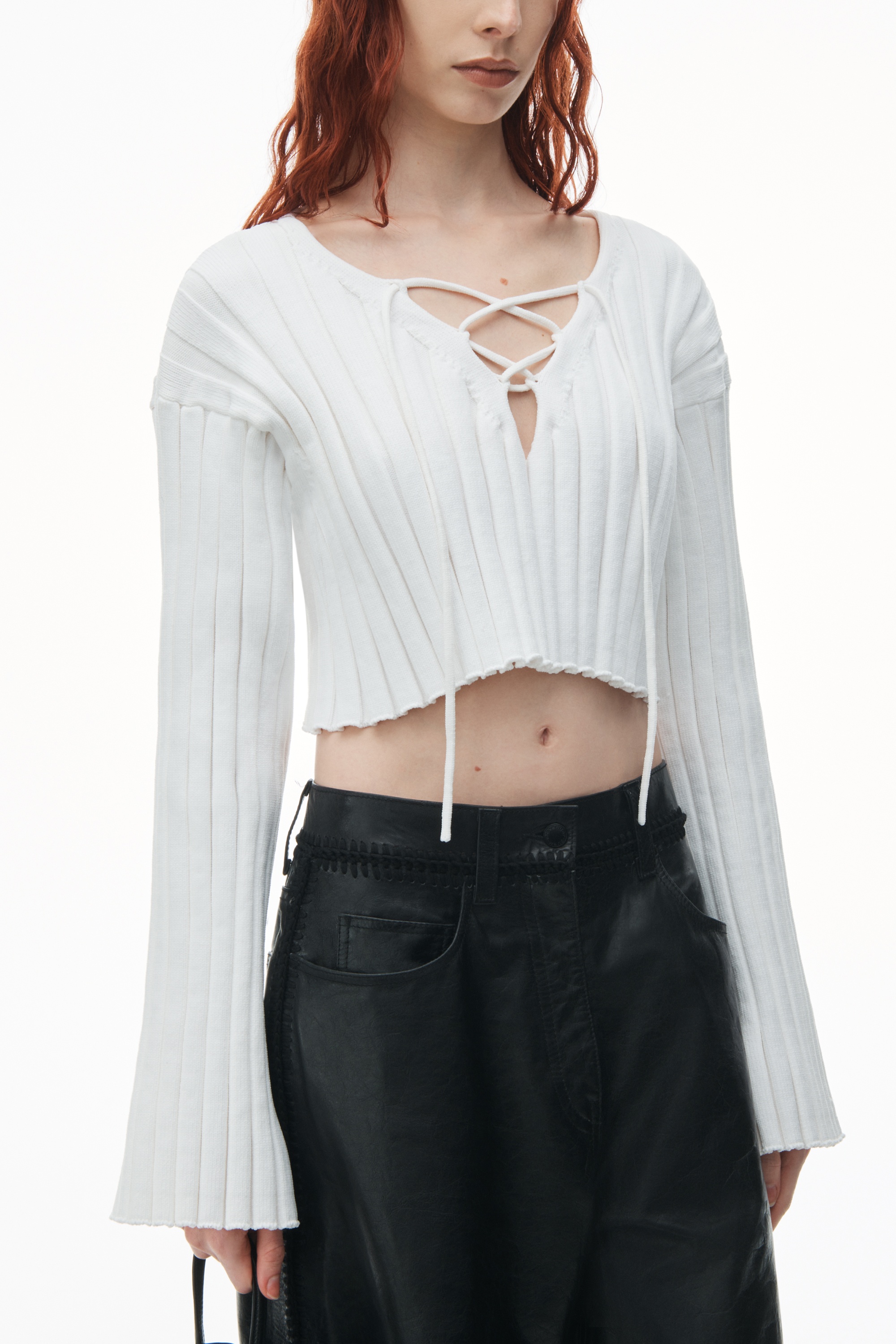 Cropped Pullover With Dropped Shoulder - 3