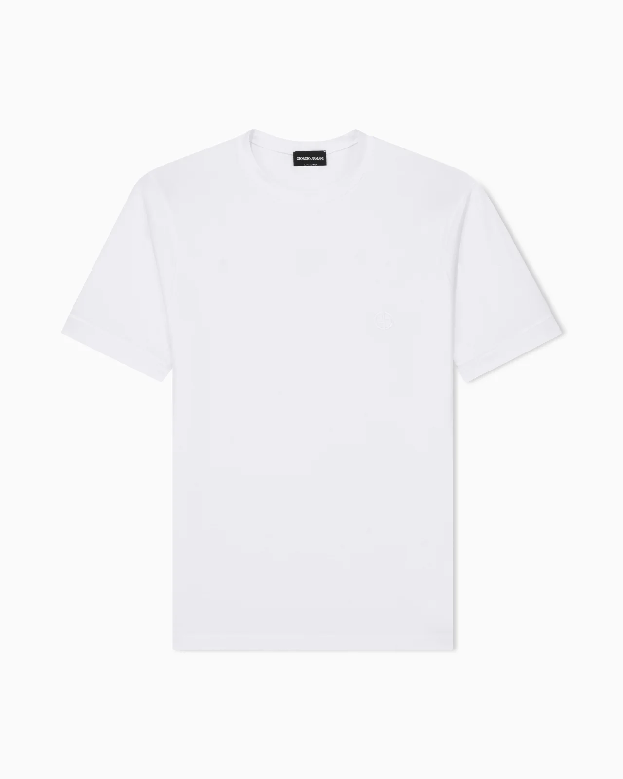 STRETCH VISCOSE BAMBOO JERSEY T-SHIRT WITH GA EMBROIDERY - 1