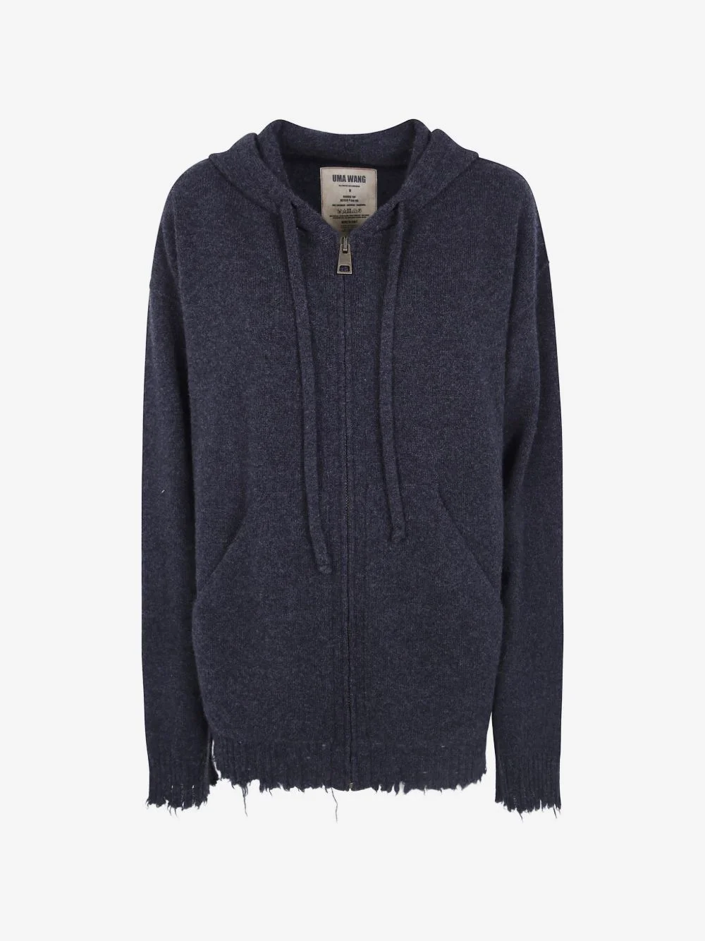 distressed zip-up hoodie - 1