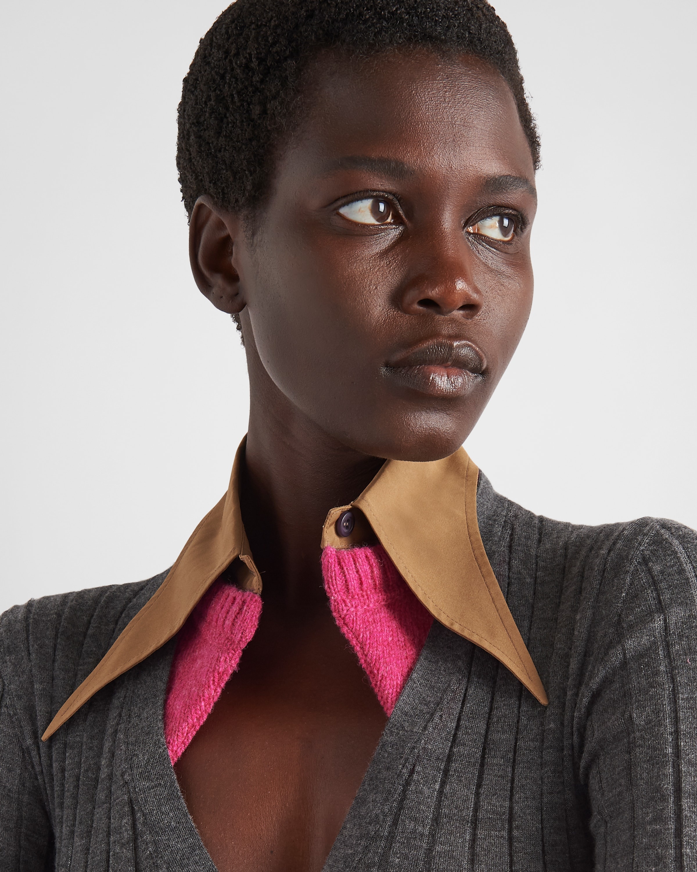 Cashmere and silk cardigan with collar - 4