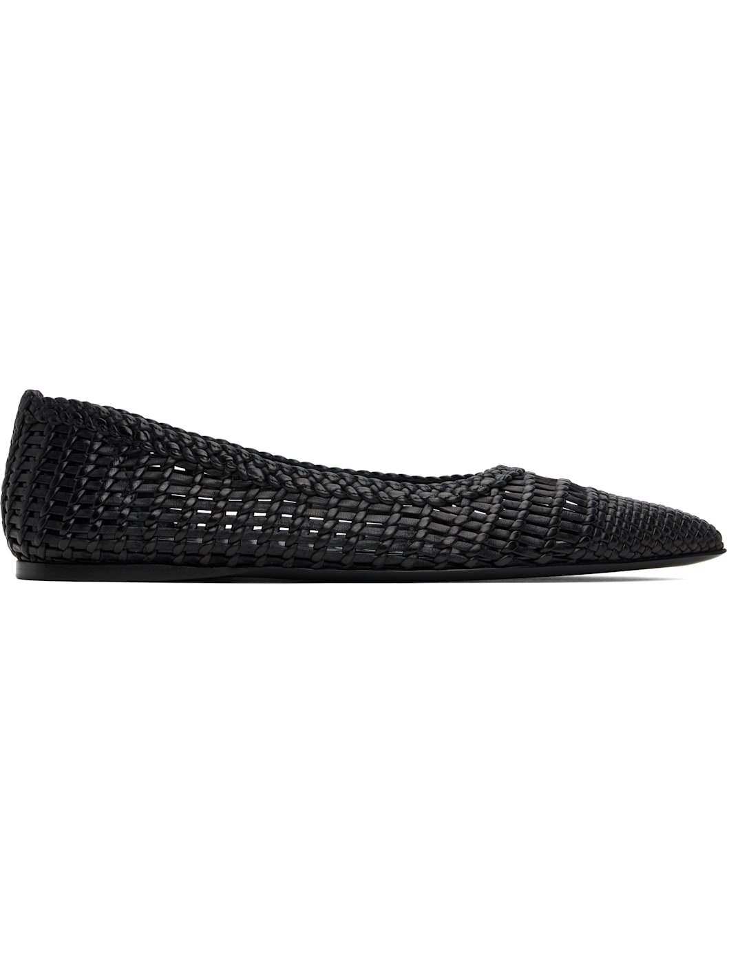 Black Aurora Braided Ballerina Flats - 1