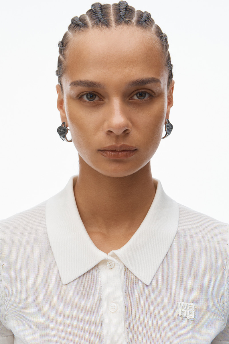 Logo Embroidered Polo Cardigan in Viscose 5