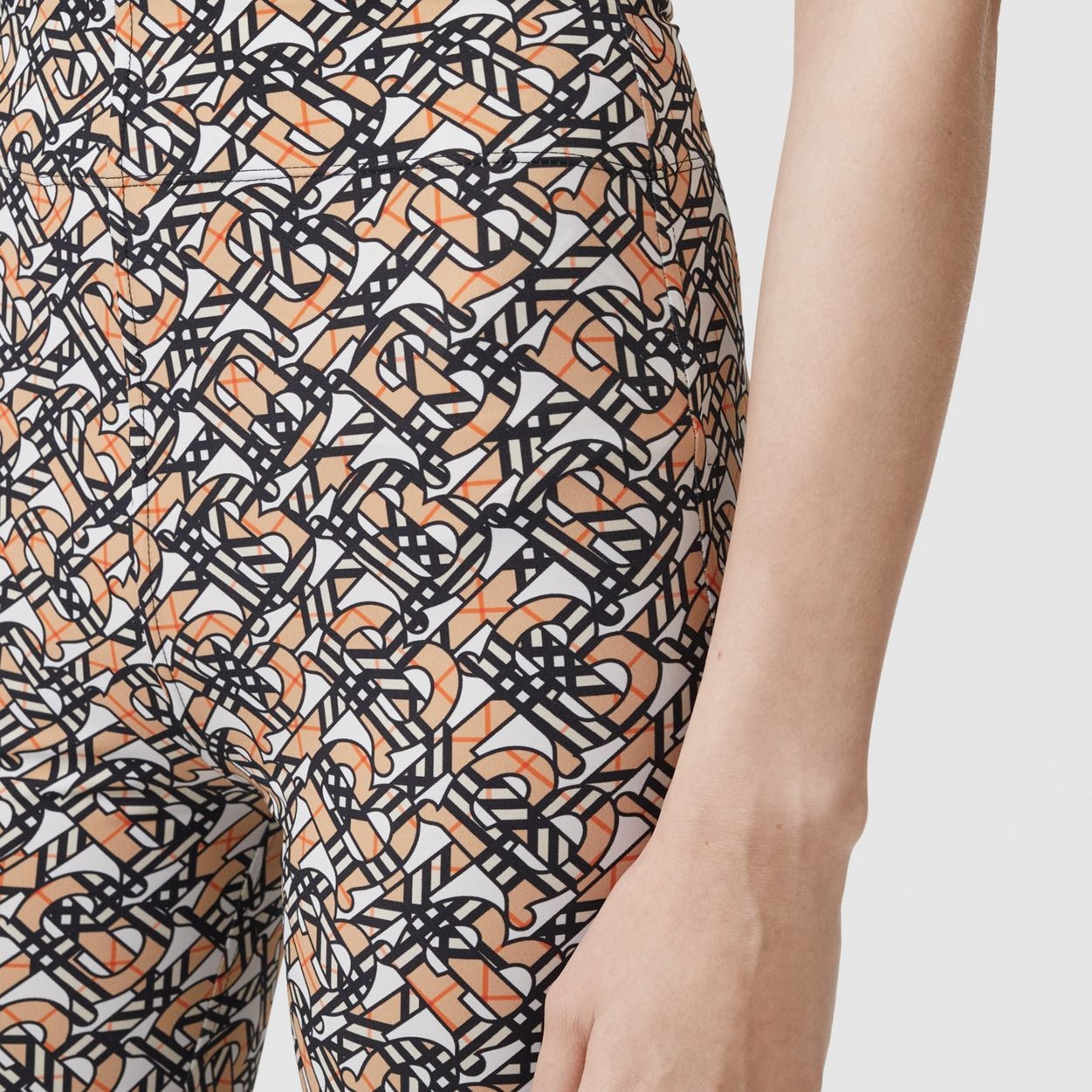 Monogram Print Stretch Nylon Leggings - 3