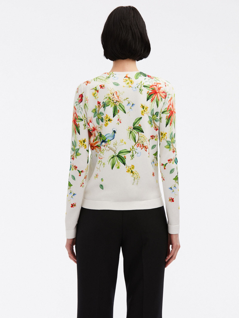 Oscar de la Renta FLORA & FAUNA PRINTED CARDIGAN outlook