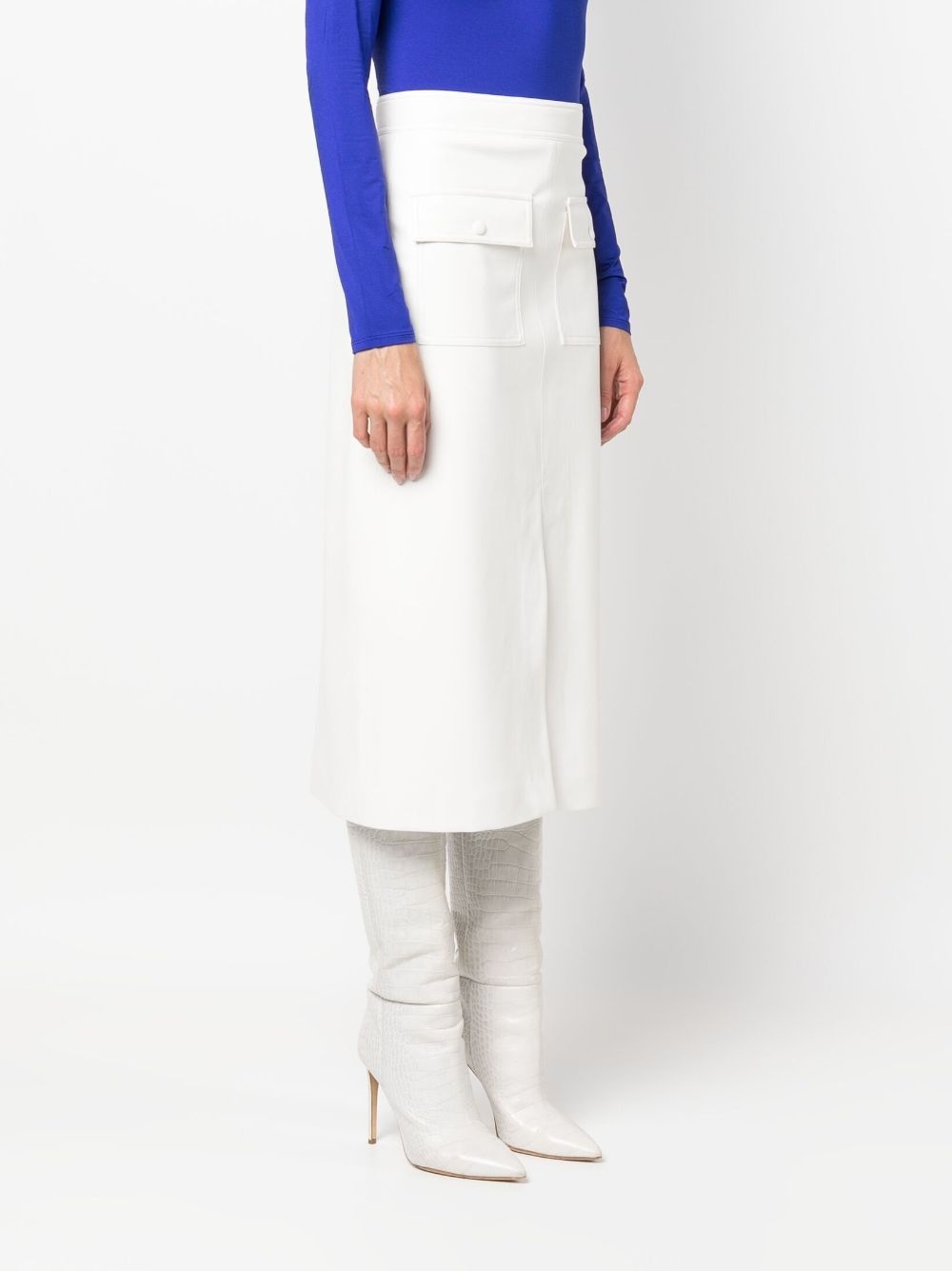 faux-leather midi skirt - 3