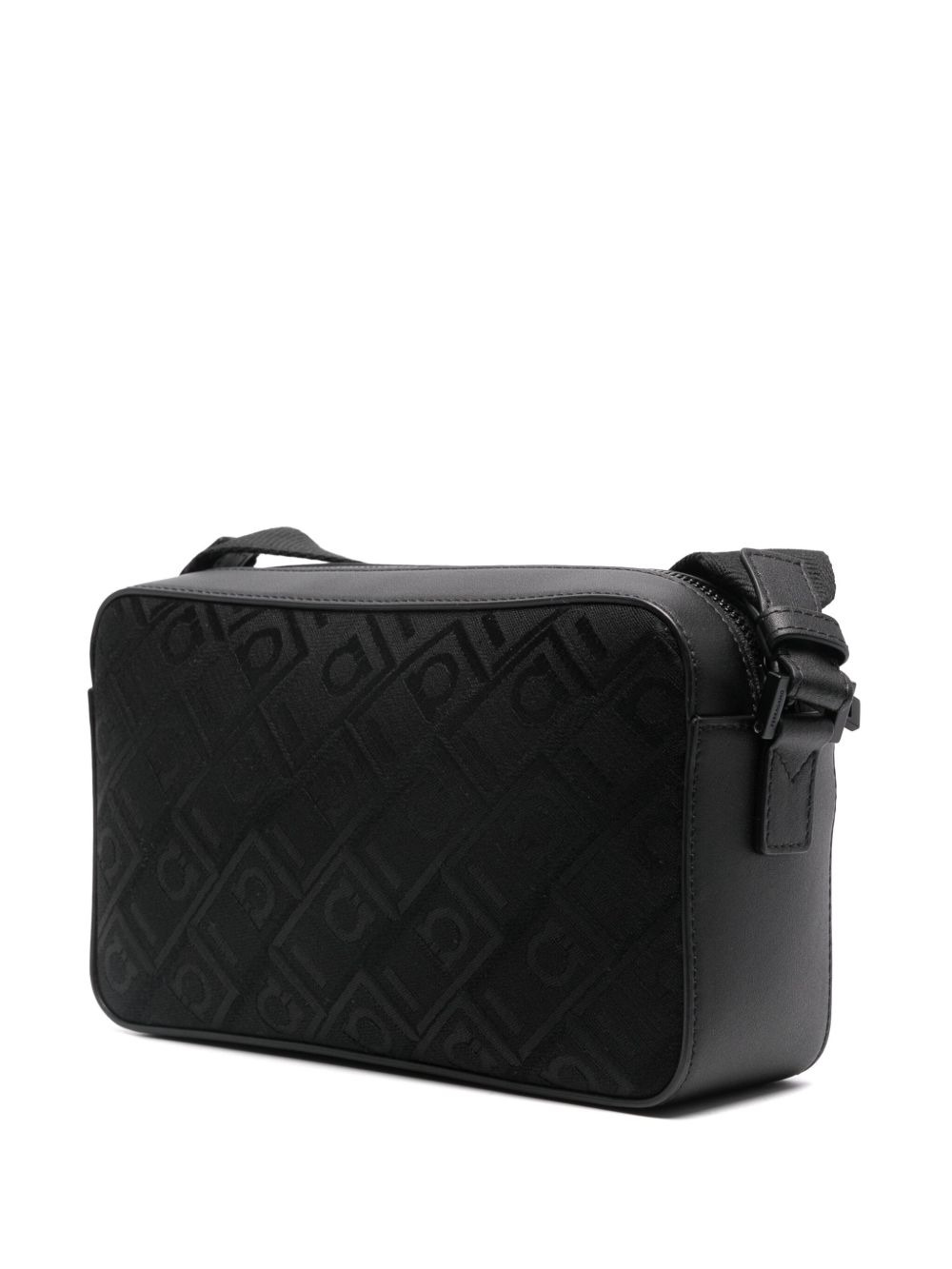 Gancini-jacquard leather messenger bag - 3