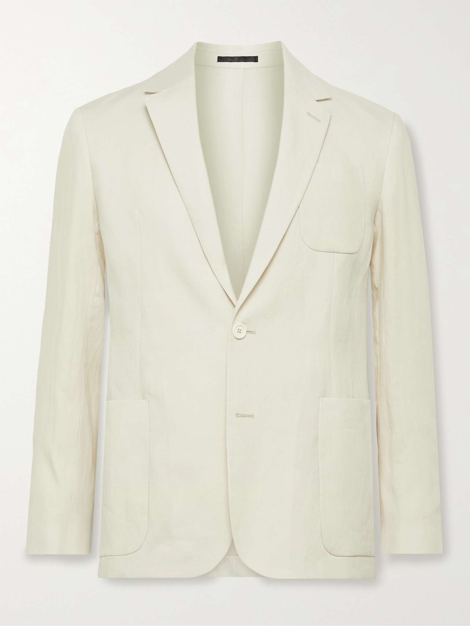 Slim-Fit Unstructured Linen Suit Jacket - 1