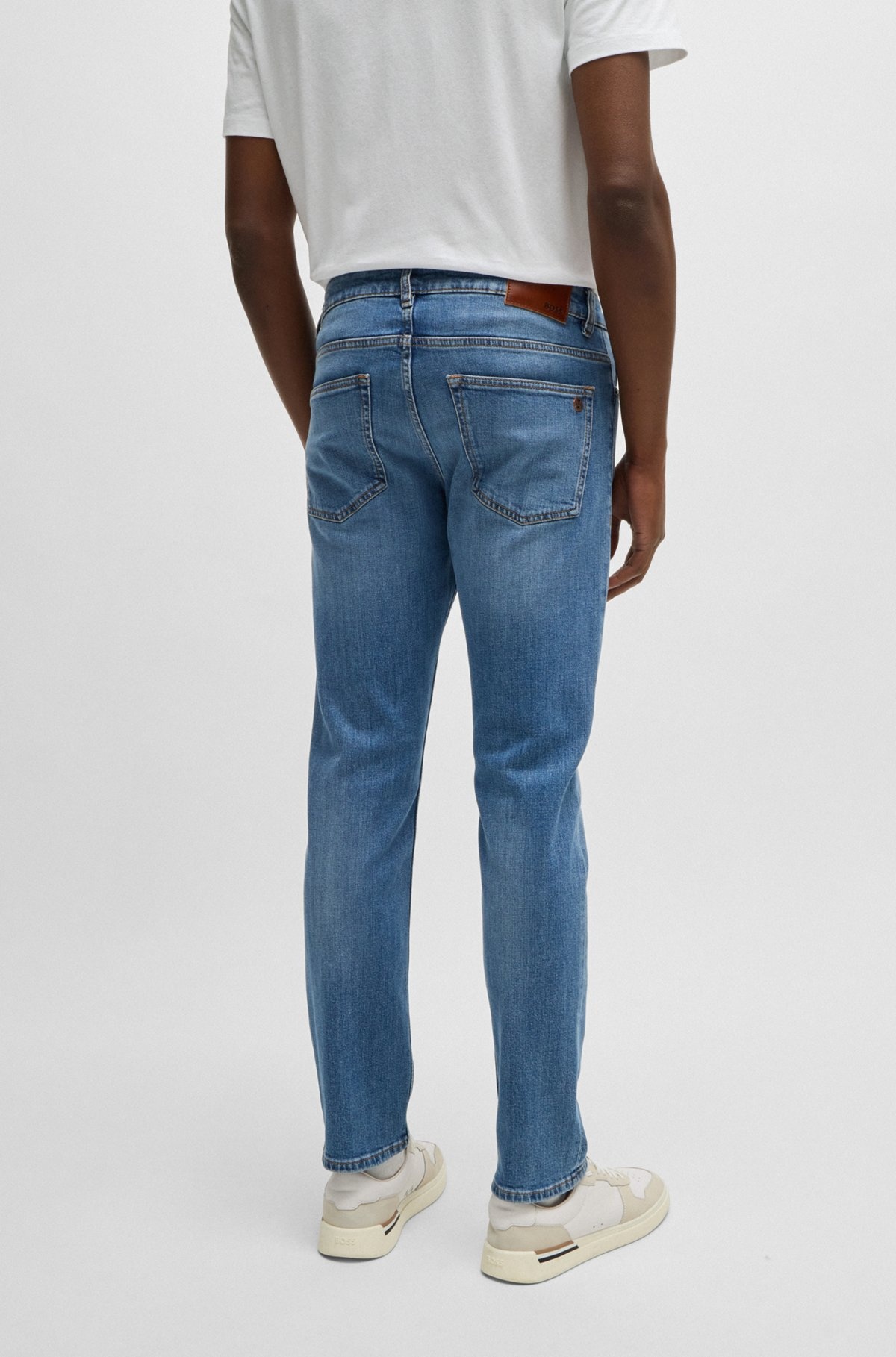 SLIM-FIT JEANS IN BLUE COMFORT-STRETCH DENIM - 4