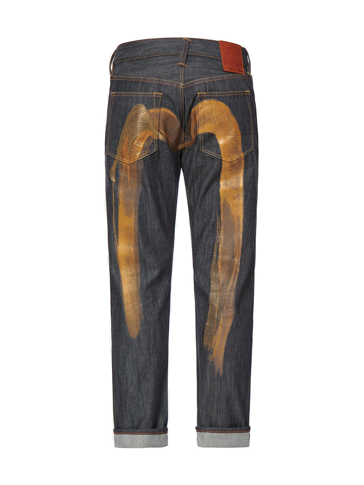 Calligraphy Daicock Print and Embroidery Carrot Fit Cropped Jeans #2017 - 17