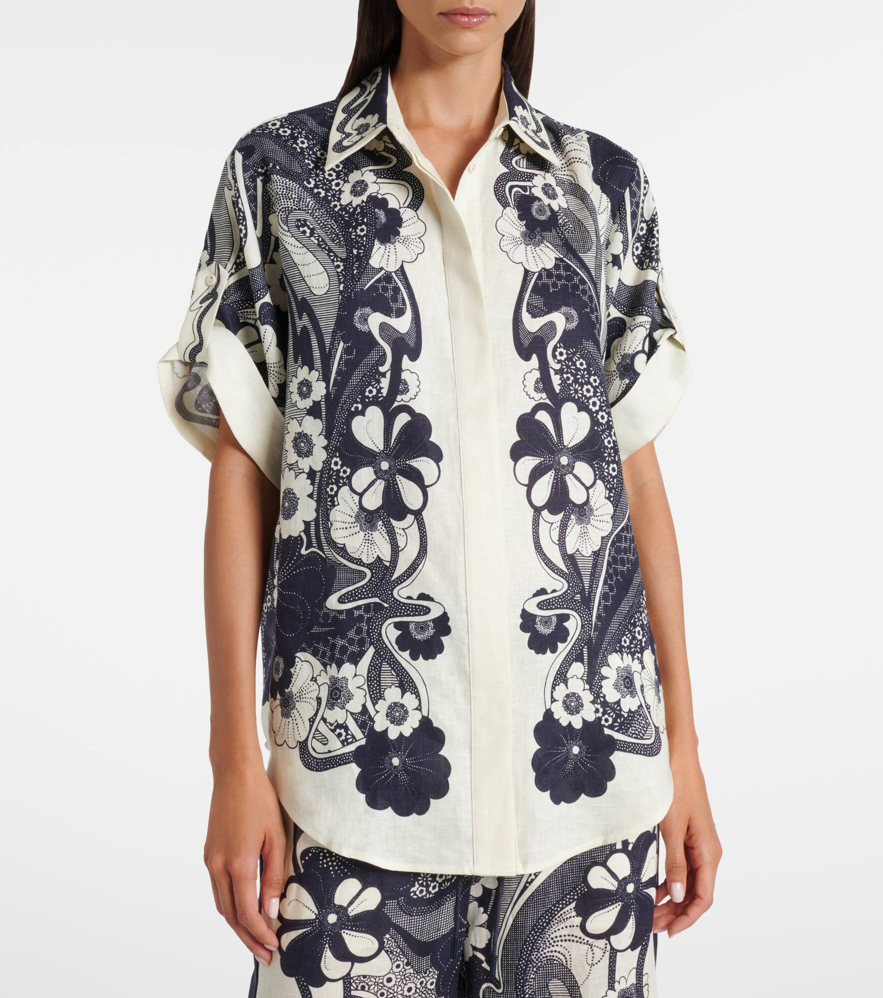 Mickey printed linen shirt - 5