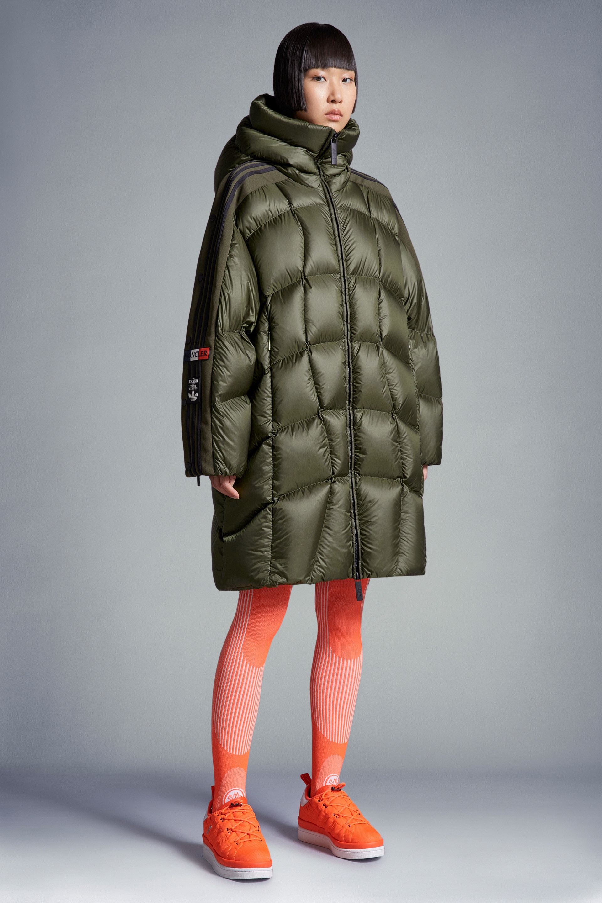 adidas×Ｍoncler【高級アウター☆Bonneval Long Down Jacket 】 Moncler x adidas Originals Bonneval Long Down Jacket Dark