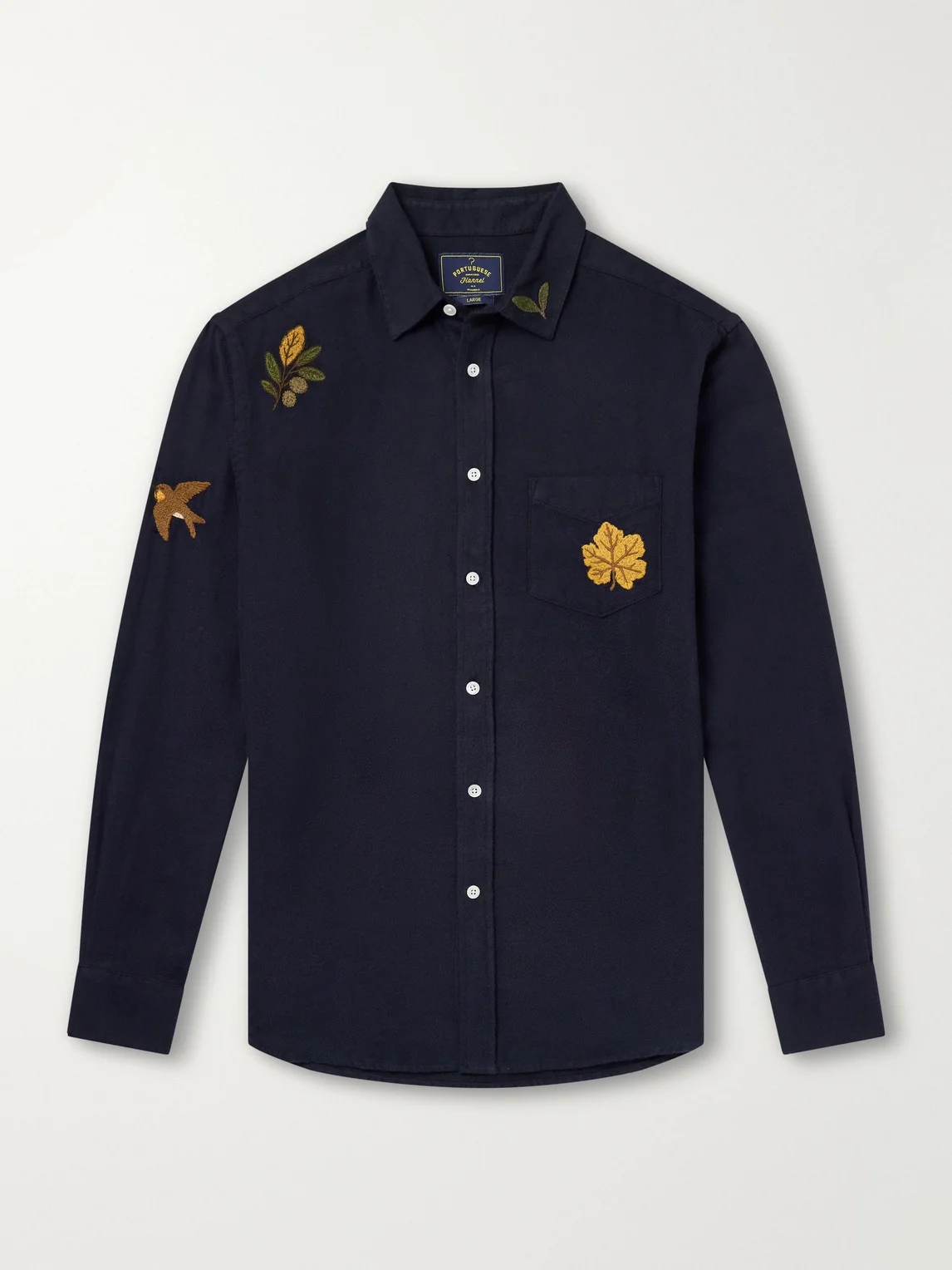 Embroidered Cotton-Flannel Shirt - 1