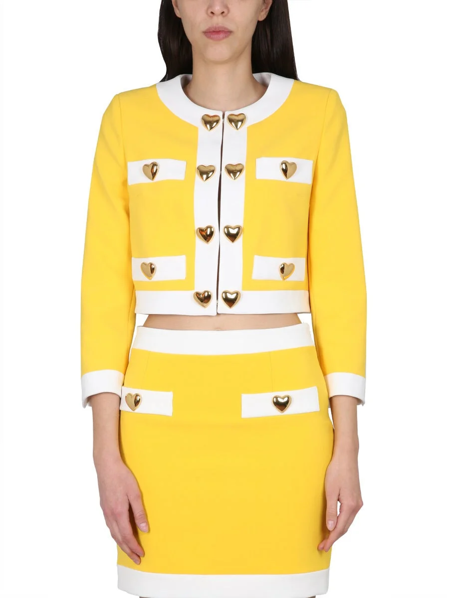 Moschino Women Heart Buttons Crepe Jacket - 1
