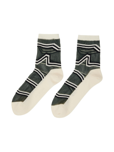 ISSEY MIYAKE Off-White Stripe Socks outlook