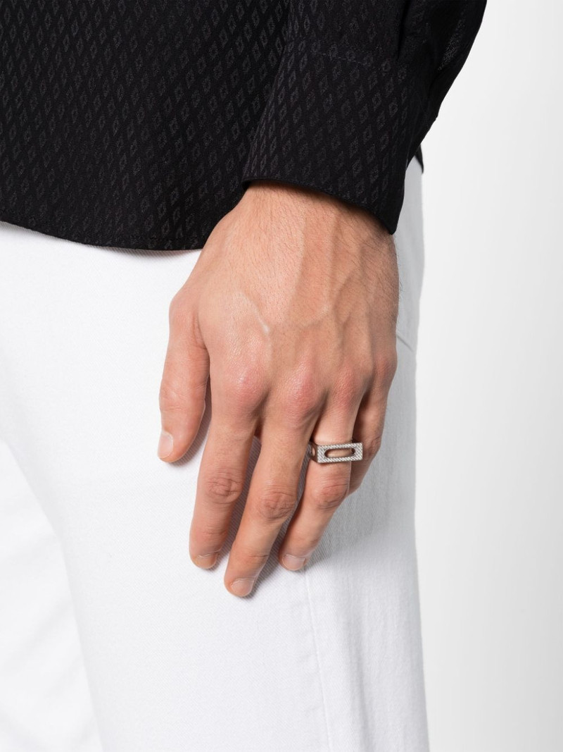 TOM WOOD Cage Single zirconium-embellished silver ring outlook