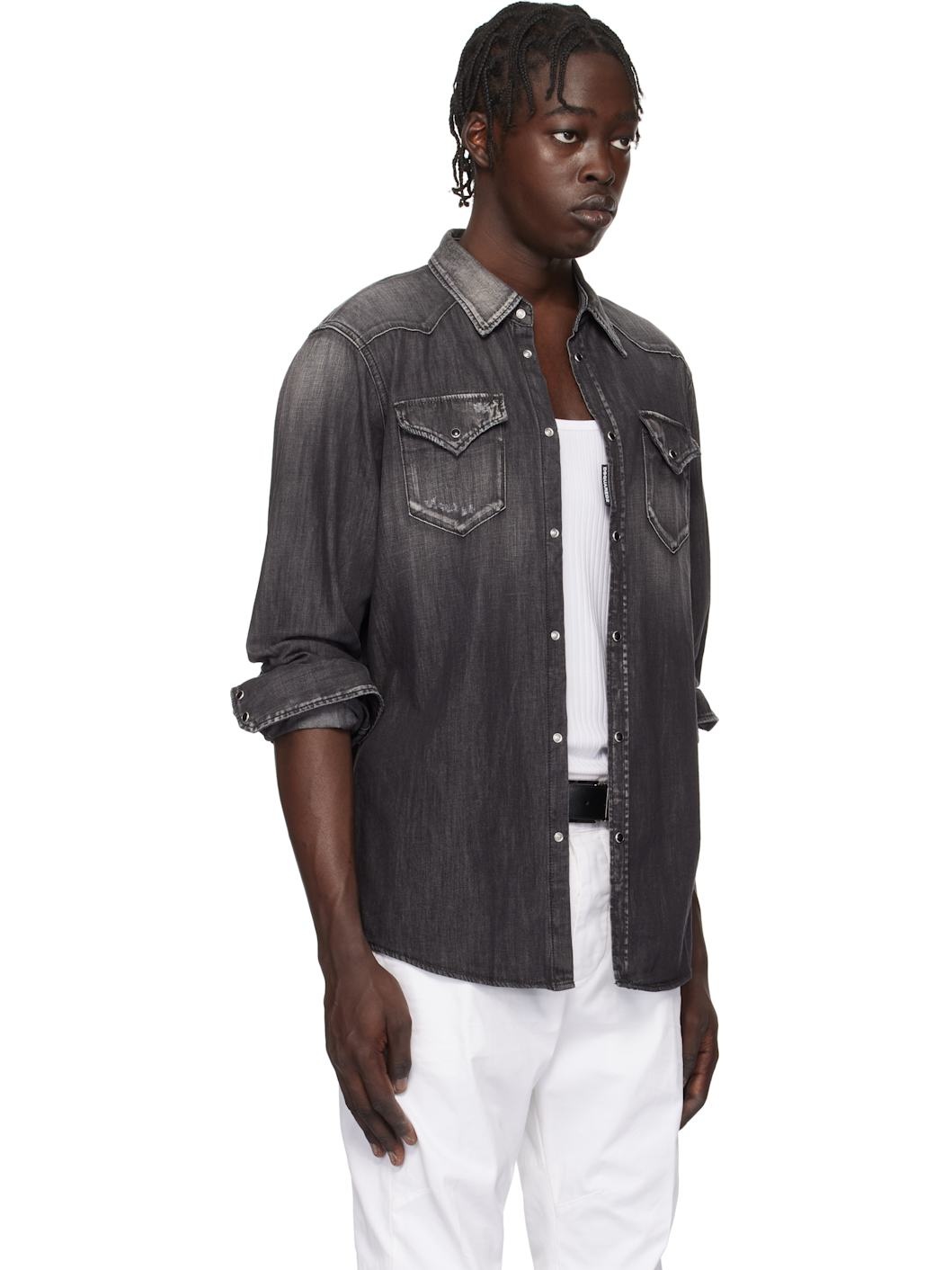 Black Classic Western Shirt - 2
