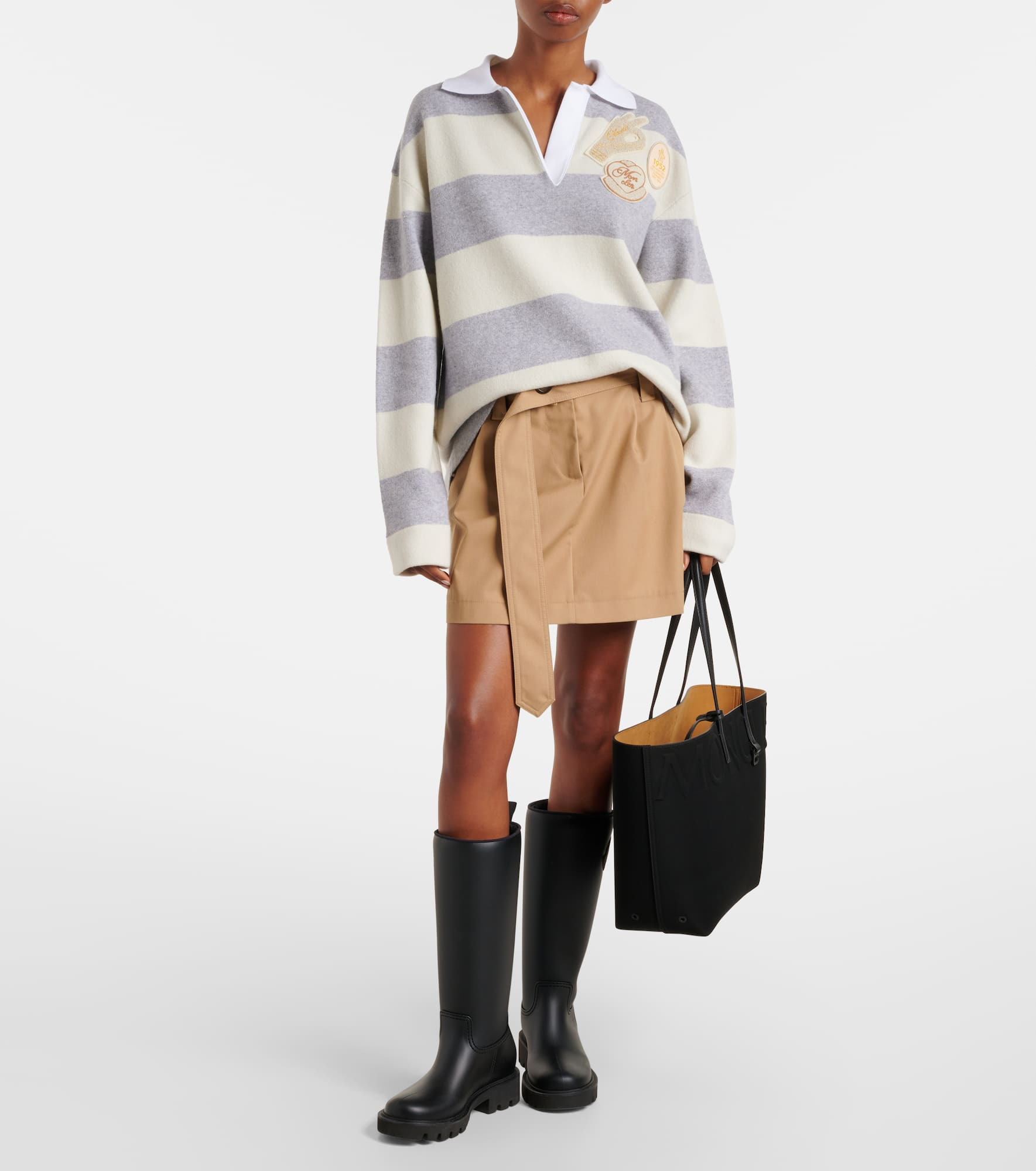 Striped wool and cotton-blend polo shirt - 2