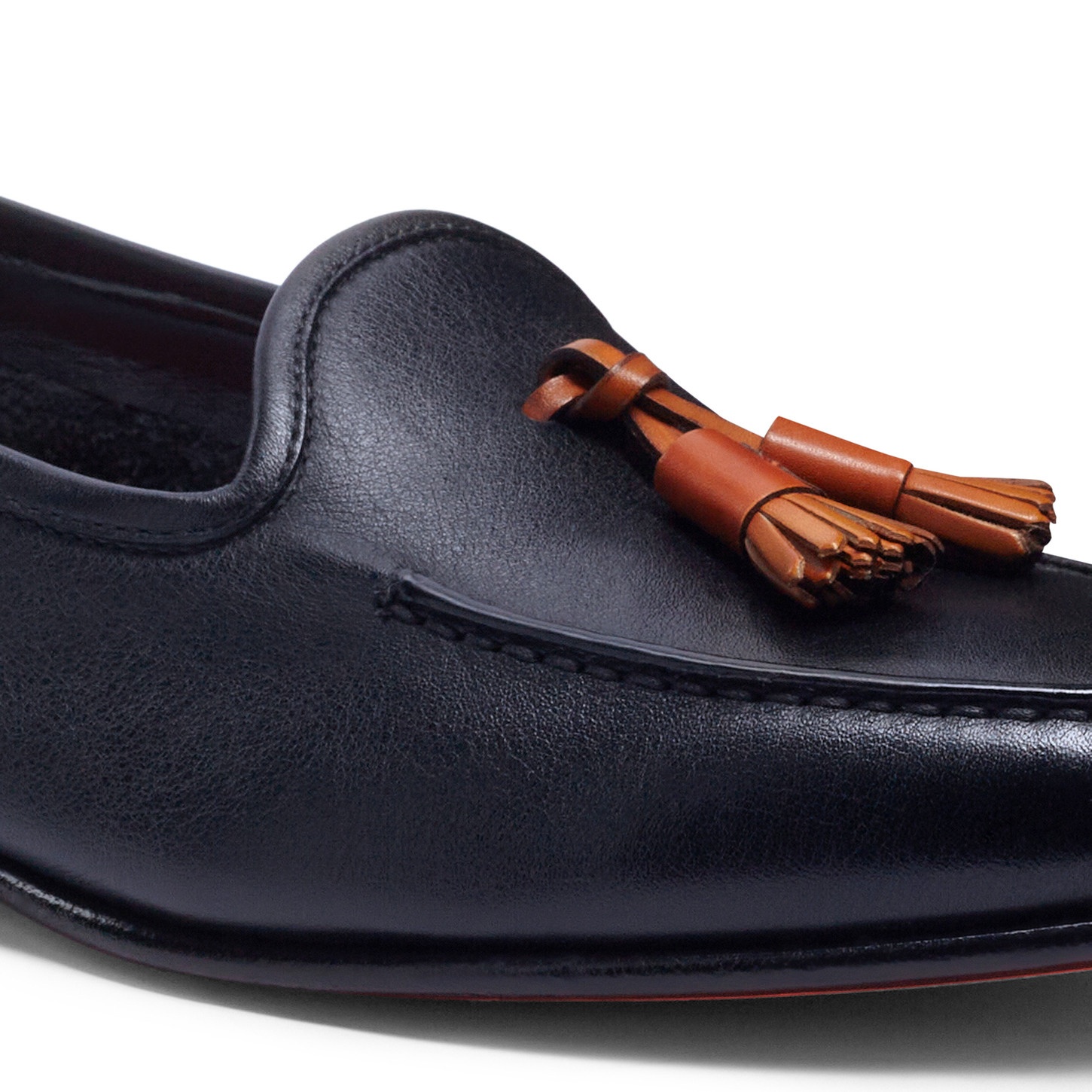 Men's black leather Andrea tassel loafer - 6