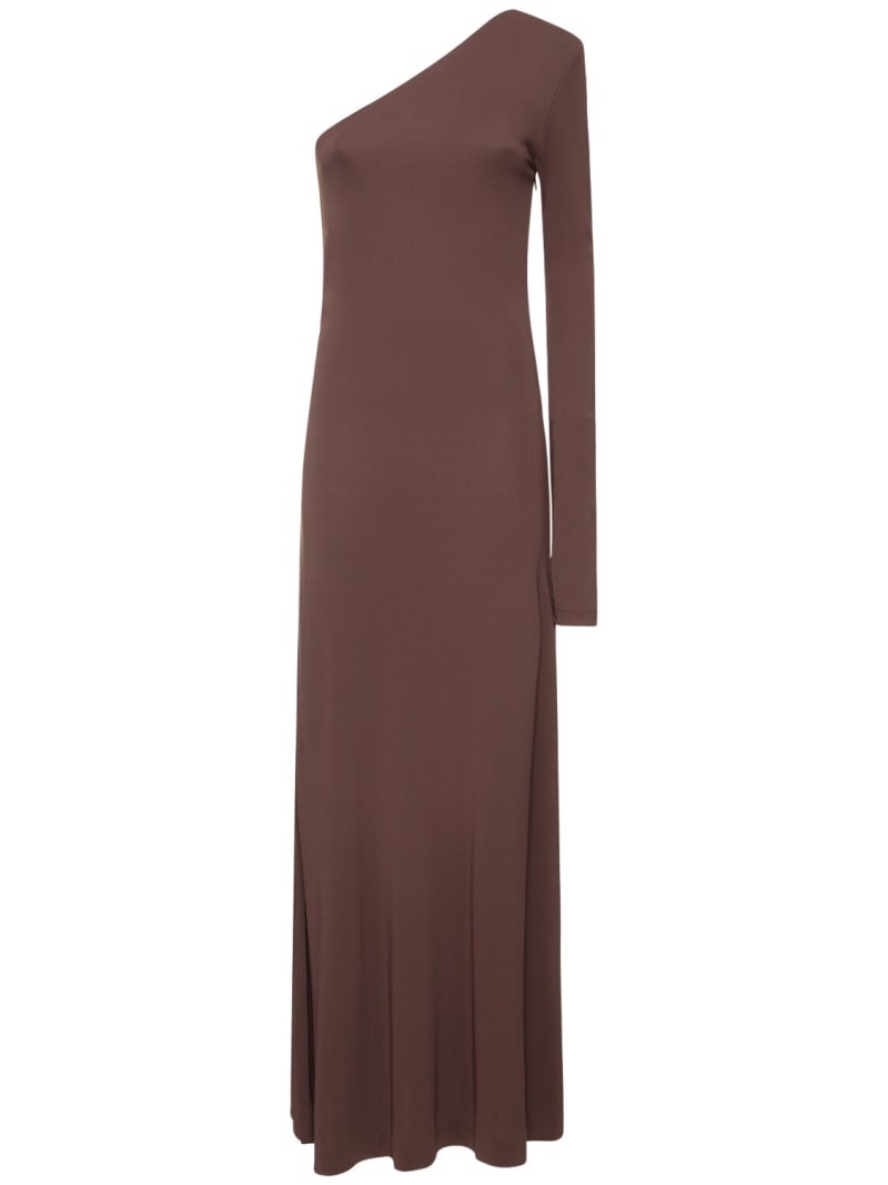 Point viscose jersey long dress - 5