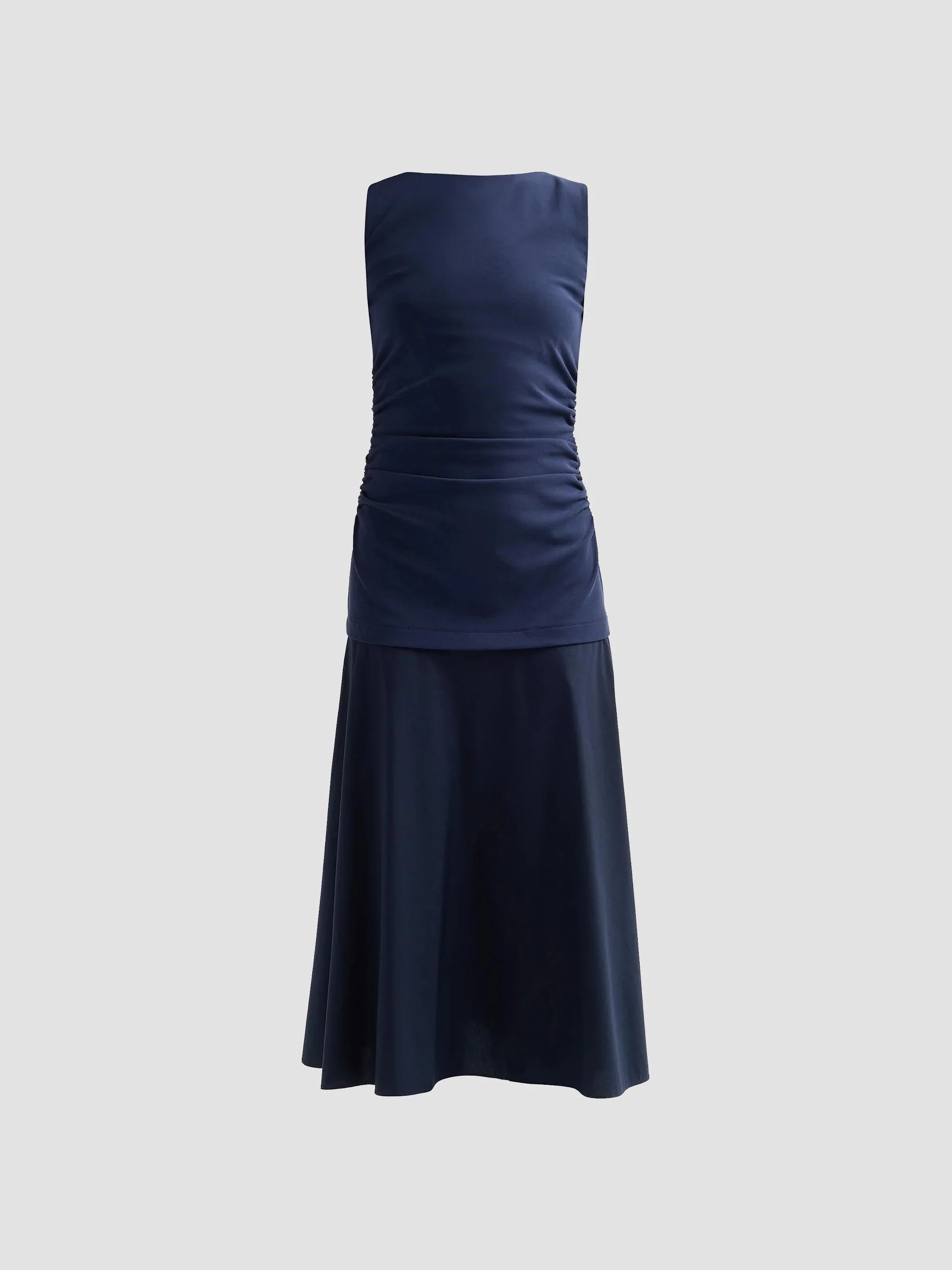 Women's Basilia Ruched Midi Dress - Heritage Navy - 1